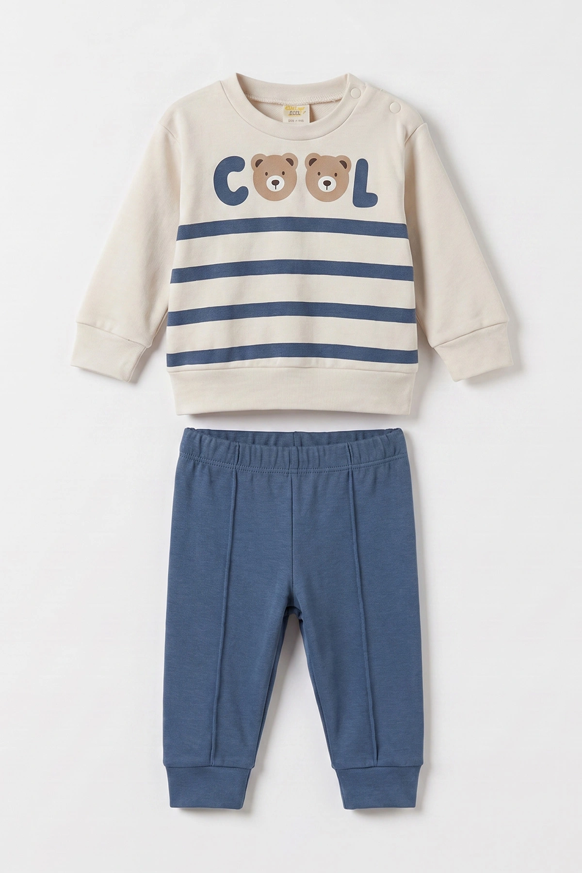 İndigo (6-18 Ay)Cool Baskılı Çıtçıtlı Çimalı Erkek Bebek Takım 477609