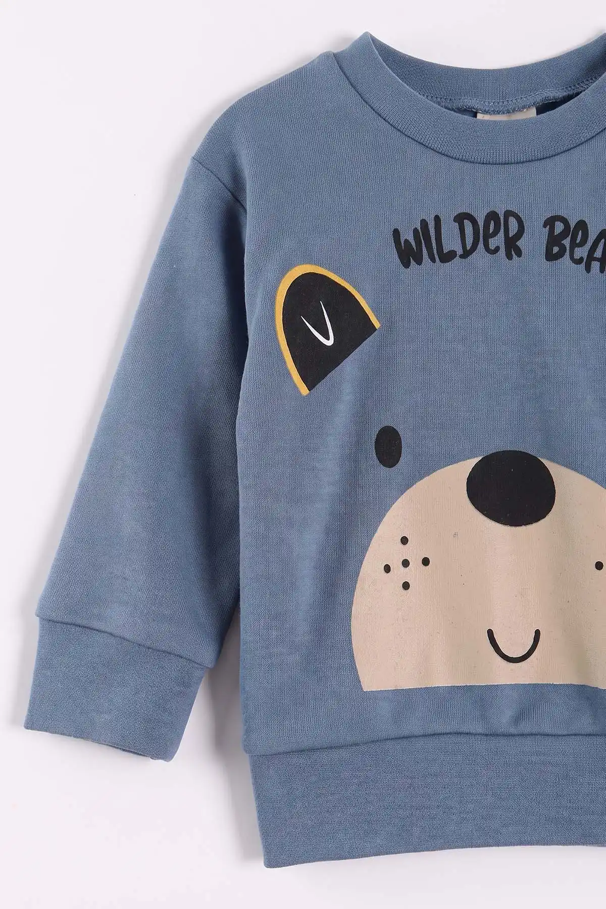 İndigo (6-18 Ay)Wild Bear Baskılı Çıtçıtlı Çimalı Erkek Bebek Takım 477926
