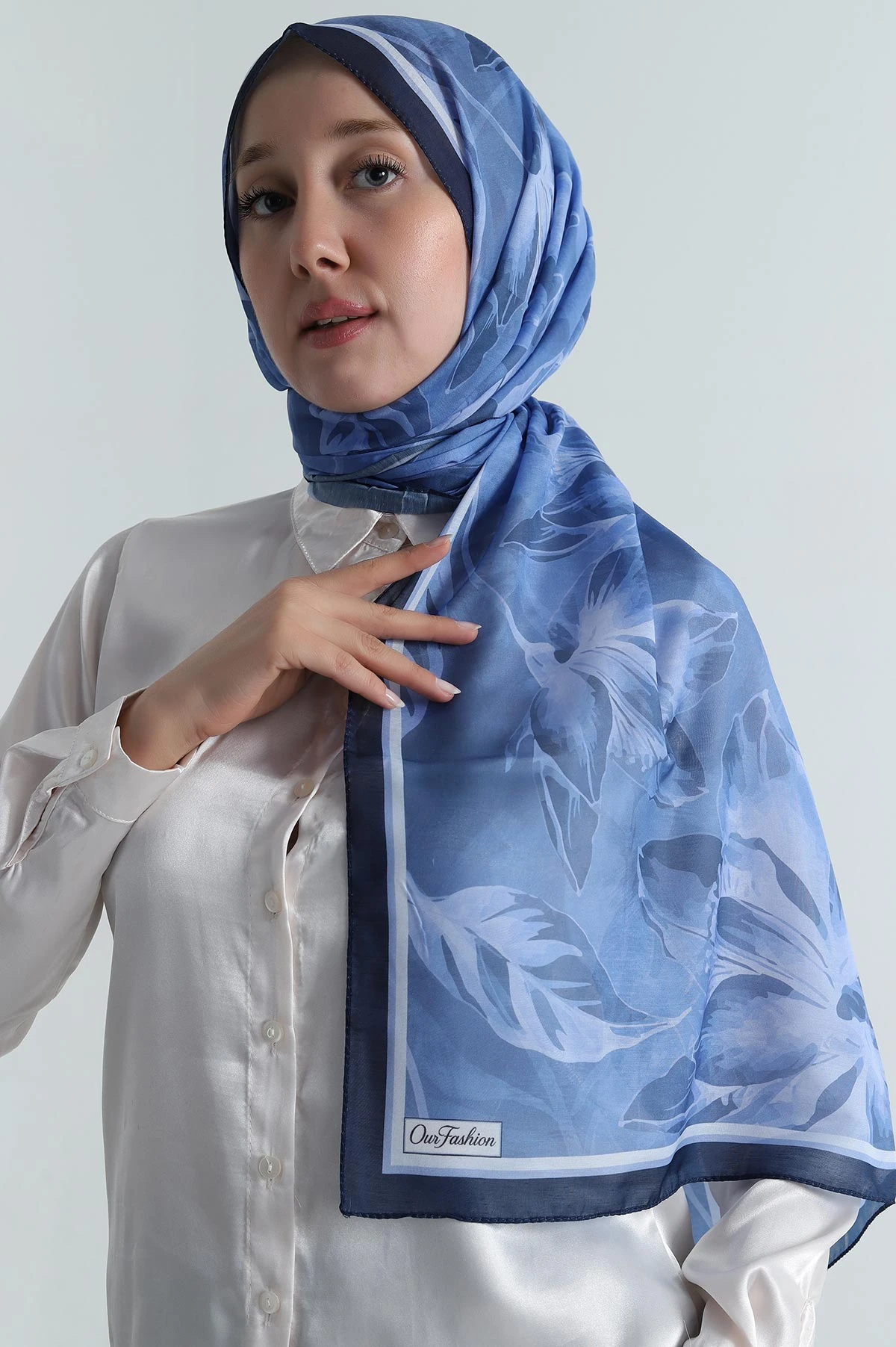 İndigo 75x180 Cm Our Fashion Dijital Baskılı Desenli Nova Şal 396795