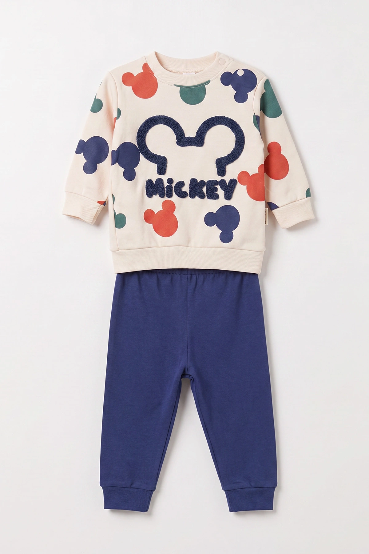 İndigo (9-18 Ay)Mickey Süzene Nakışlı Çıtçıtlı  Bebek Takım 476270