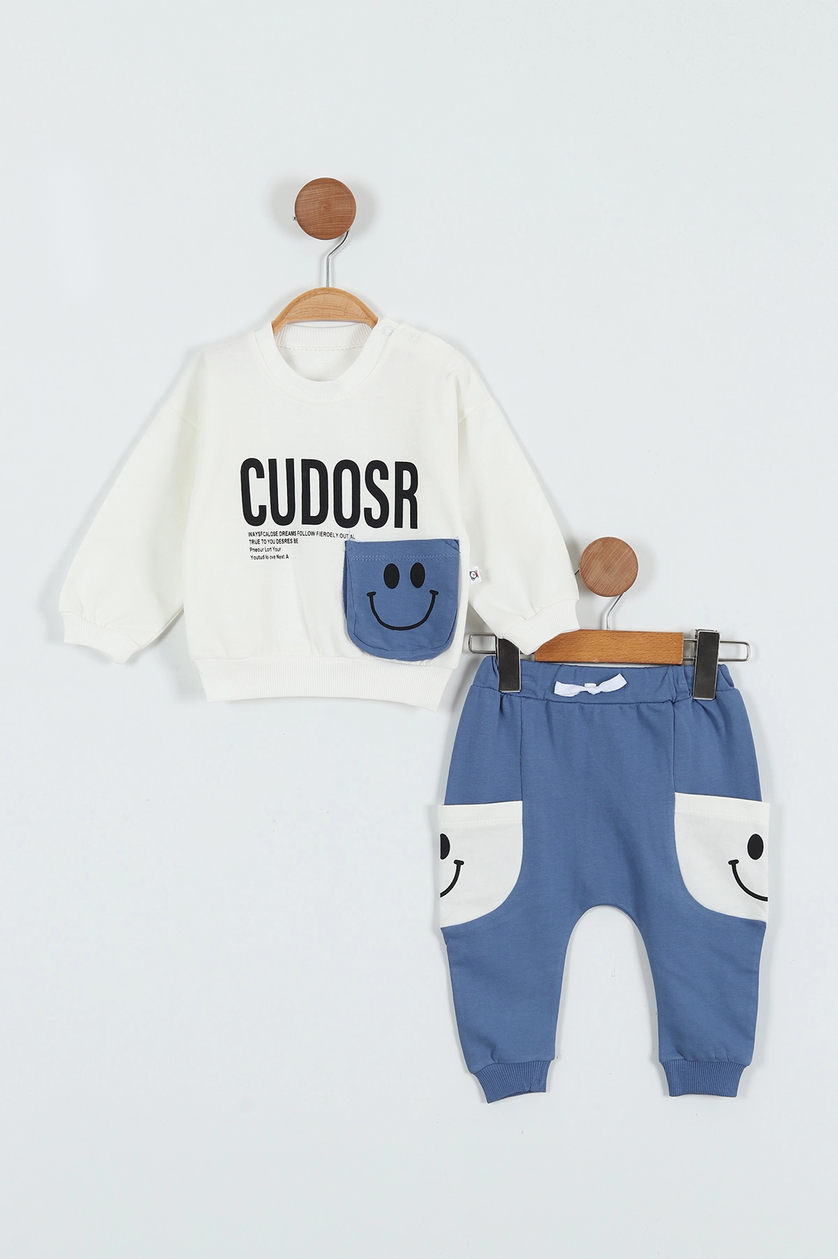 İndigo (9-24 Ay ) Cepli Baskılı Erkek Bebe Takım 289016