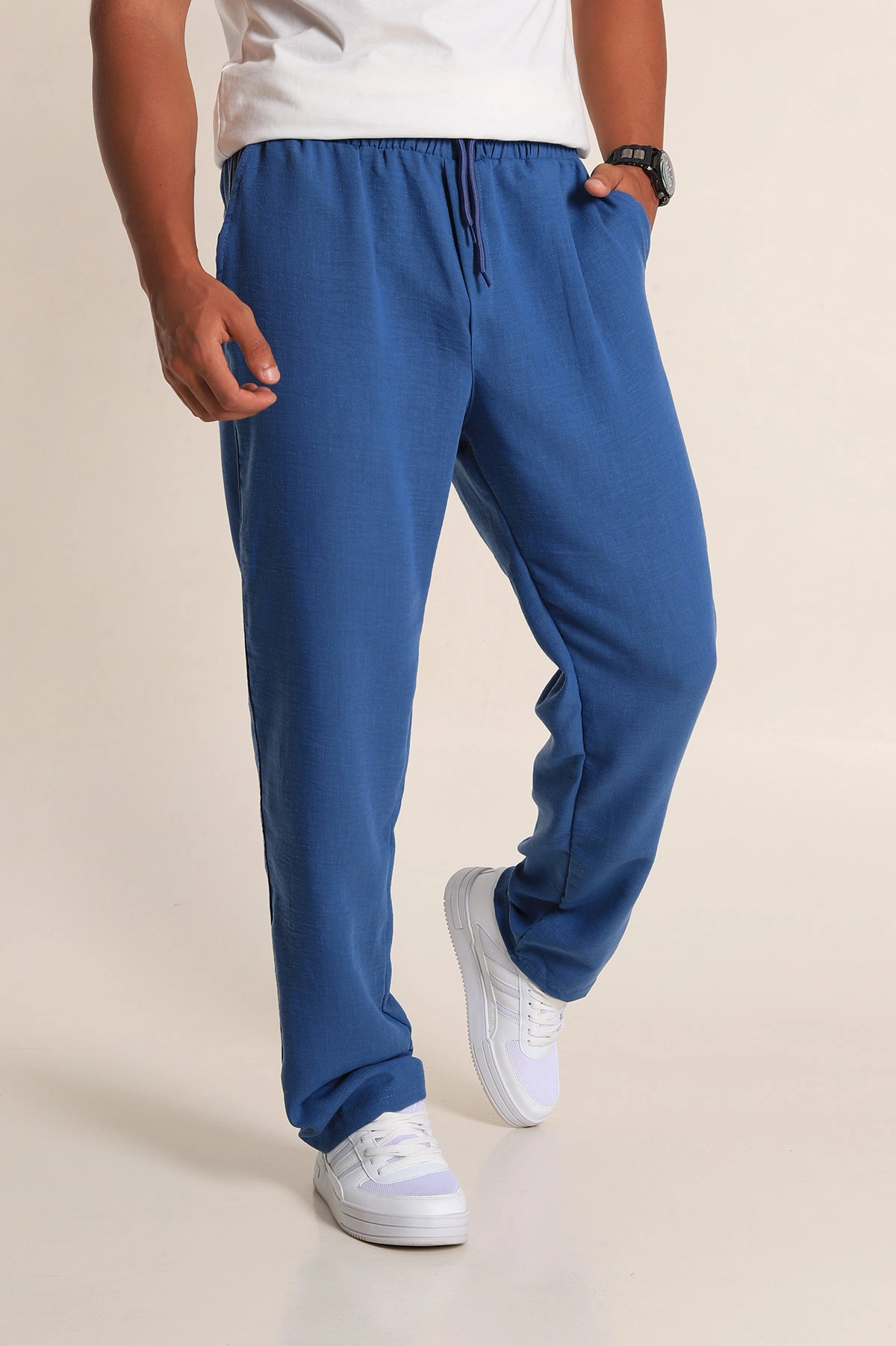 ndigo Baggy Belden Ba lamal Erkek Keten Pantolon 285332 ndigo-baggy-belden-ba-lamal-erkek-keten-pantolon-285332