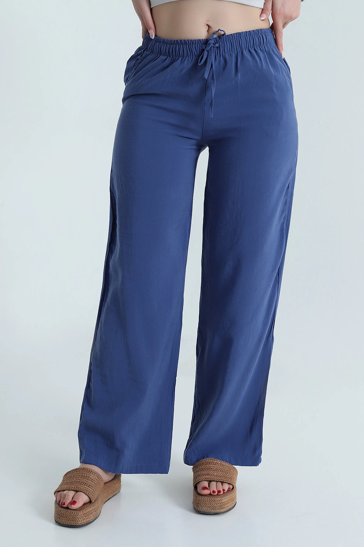 İndigo Beli Lastikli Modal Kadın Pantolon 478952