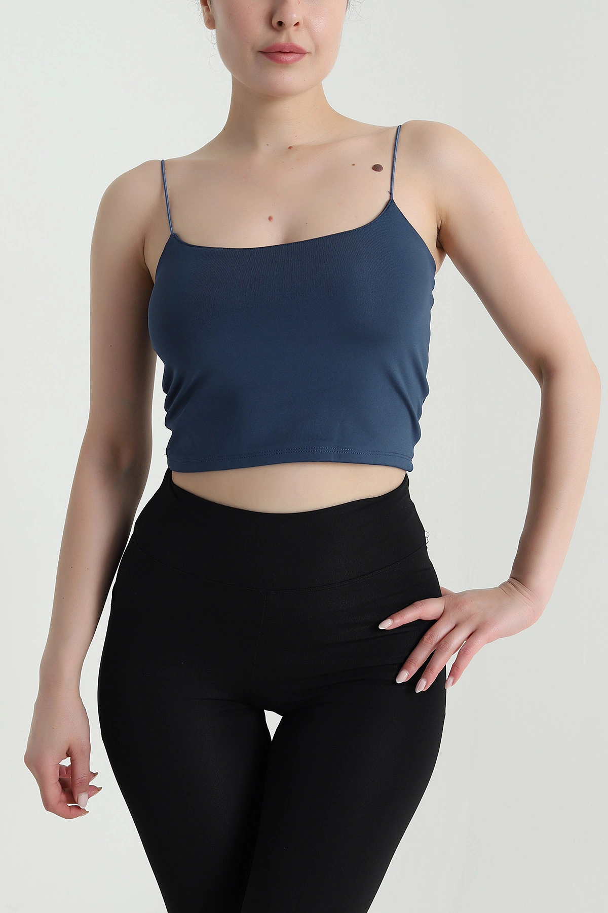 İndigo Dalgıç İp Askılı Kadın Crop 474947