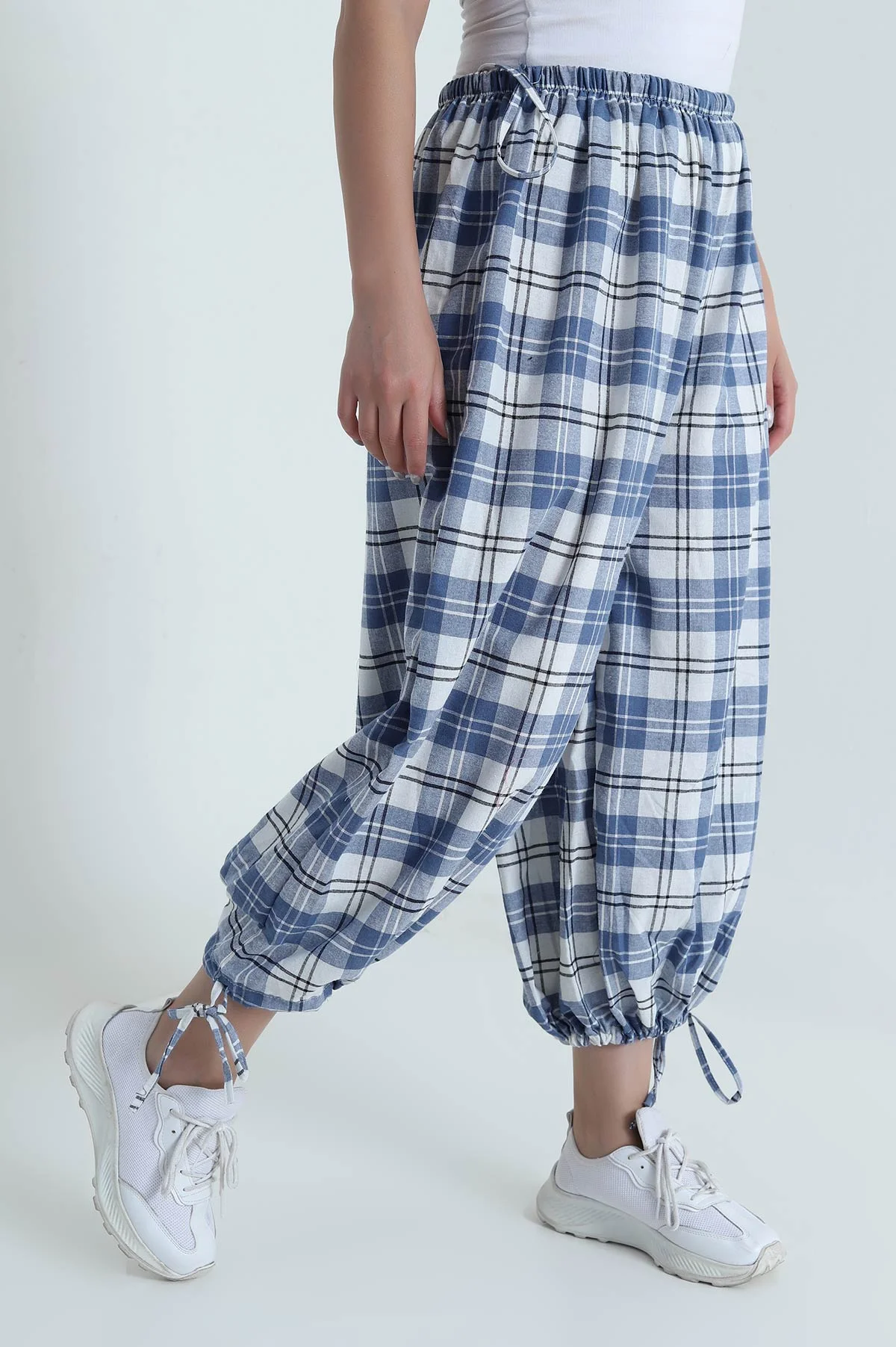 İndigo Dokuma Kadın Şalvar Pantolon 481468