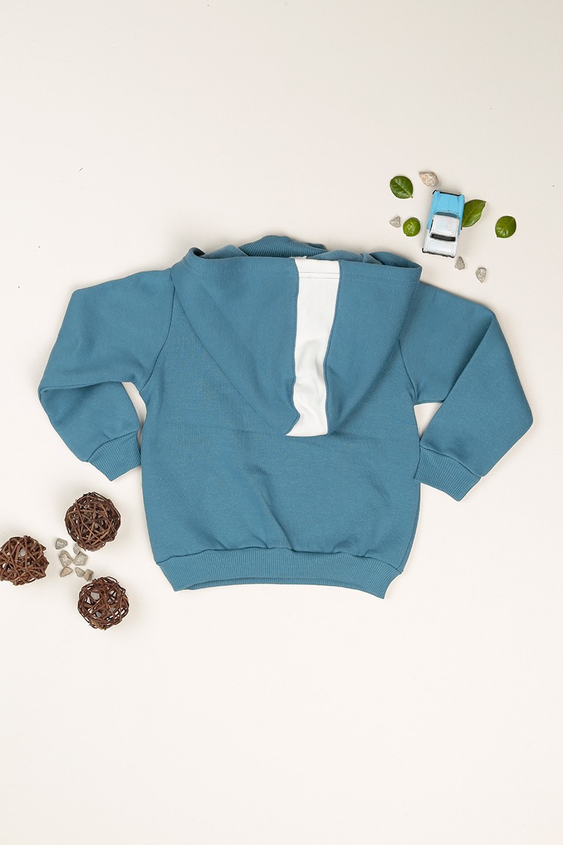 İndigo İçi Şardonlu Baskılı Erkek Çocuk Sweat 78610