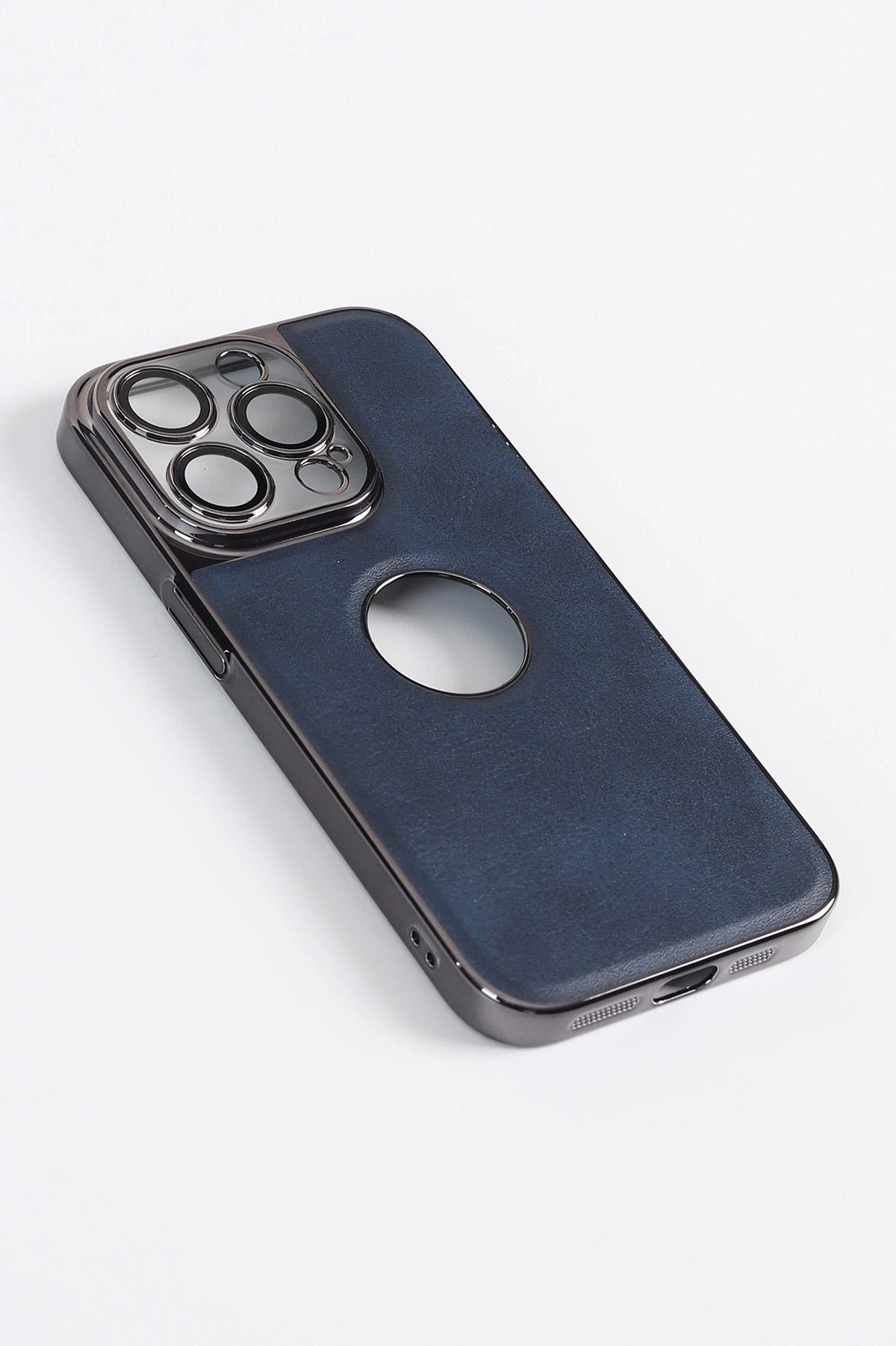 İndigo iPhone 14 Pro Uyumlu Delux Serisi Kamera Korumalı Deri Desenli Premium Telefon Kılıfı 348632