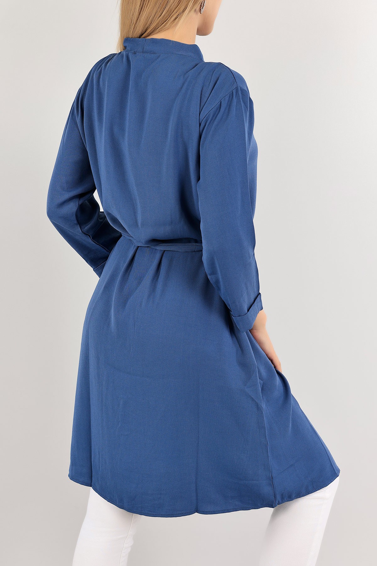 İndigo Kemerli Duble Kol Kimono Hırka 116412