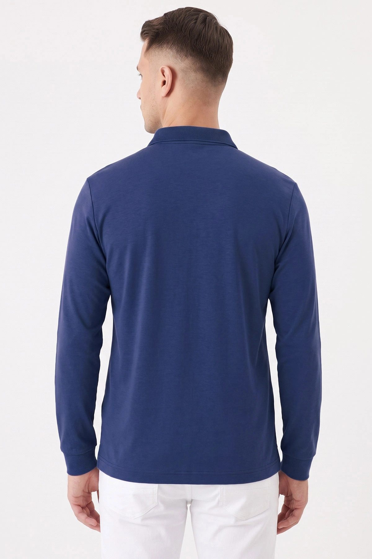 İndigo Mavi Düğmeli Oysho Kumaş Erkek Sweatshirt 482870