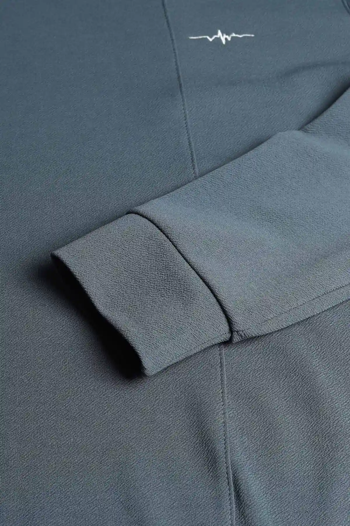 İndigo Nakış Detaylı Bisiklet Yaka Erkek Sweatshirt 396258