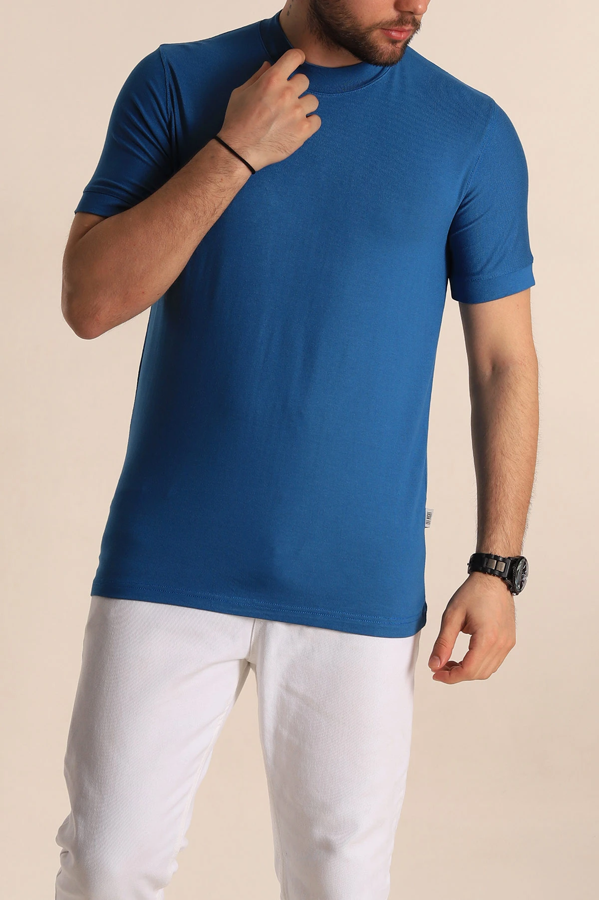İndigo Slim Fit Basic Likralı Erkek Tişört 268492