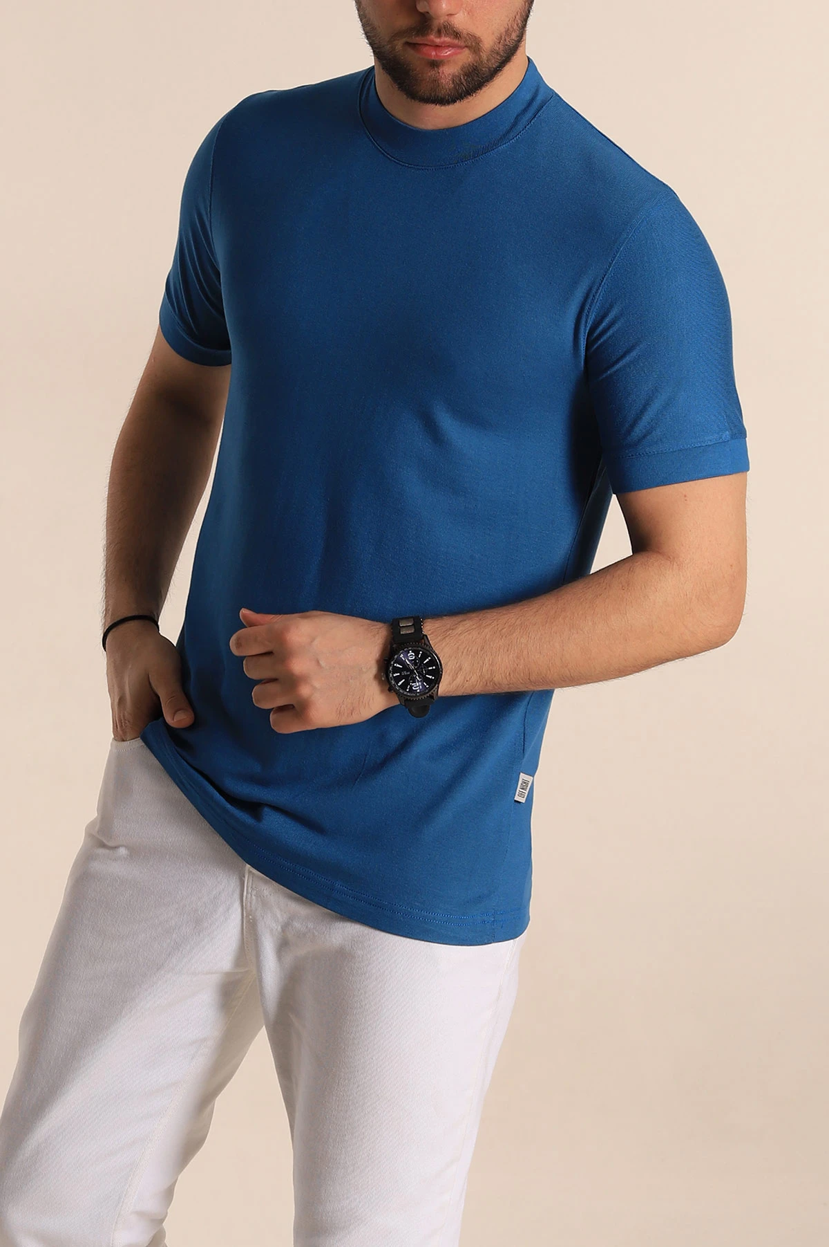 İndigo Slim Fit Basic Likralı Erkek Tişört 268492