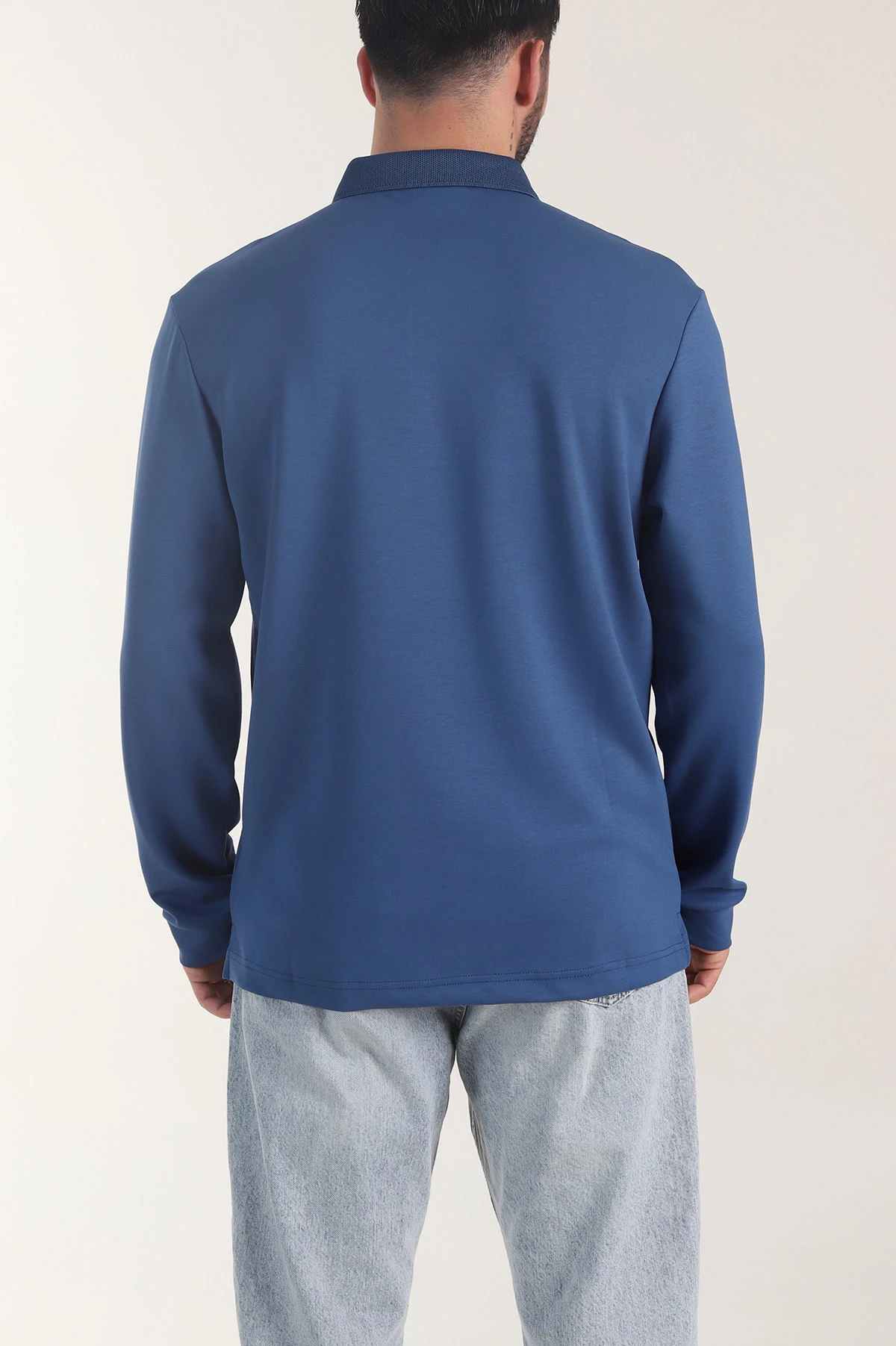 İndigo Oysho Kumaş Düğmeli Polo Yaka Erkek Sweatshirt 406025