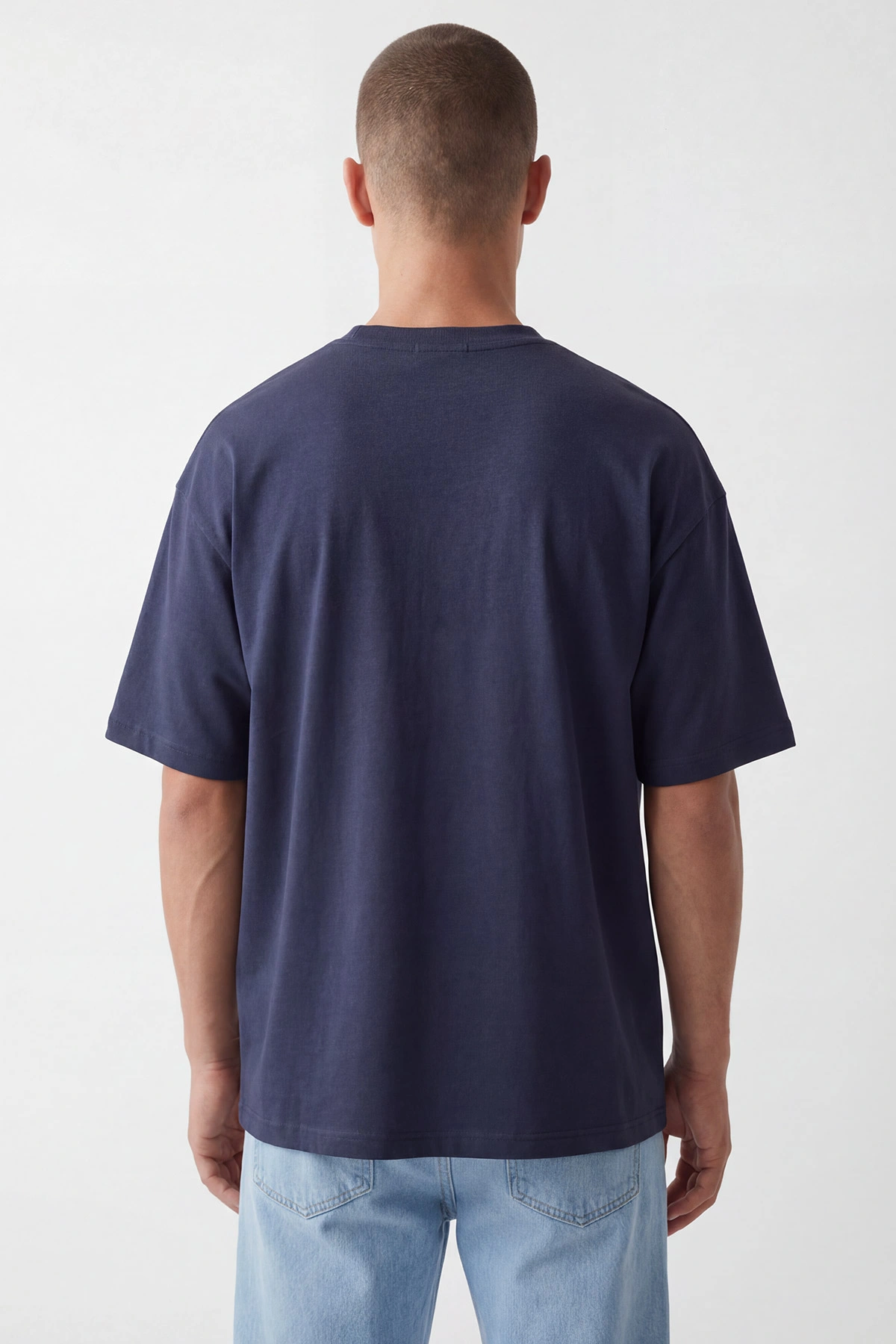 İndigo Oysho Kumaş Oversize Bisiklet Yaka Erkek Tişört 442746