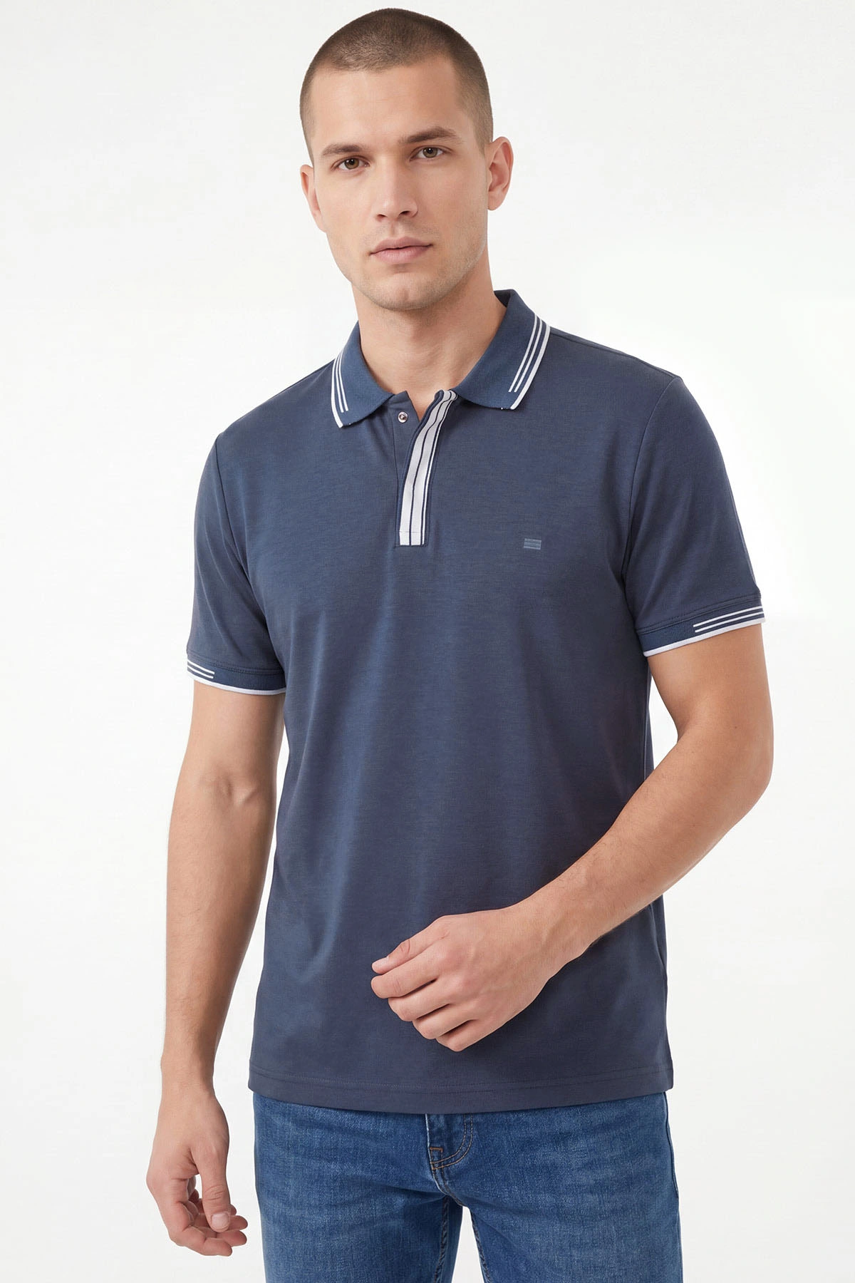 İndigo Oysho Kumaş Polo Yaka Erkek Tişört 462541