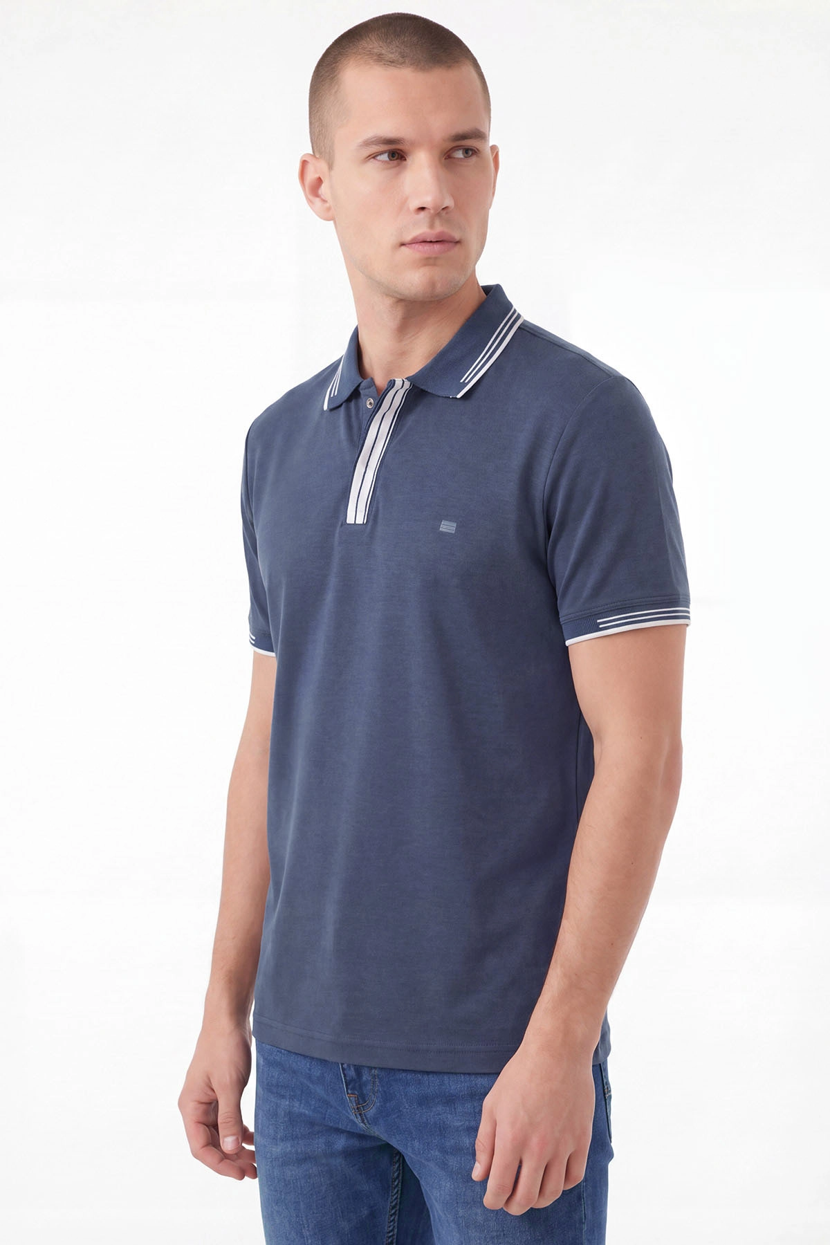 İndigo Oysho Kumaş Polo Yaka Erkek Tişört 462541