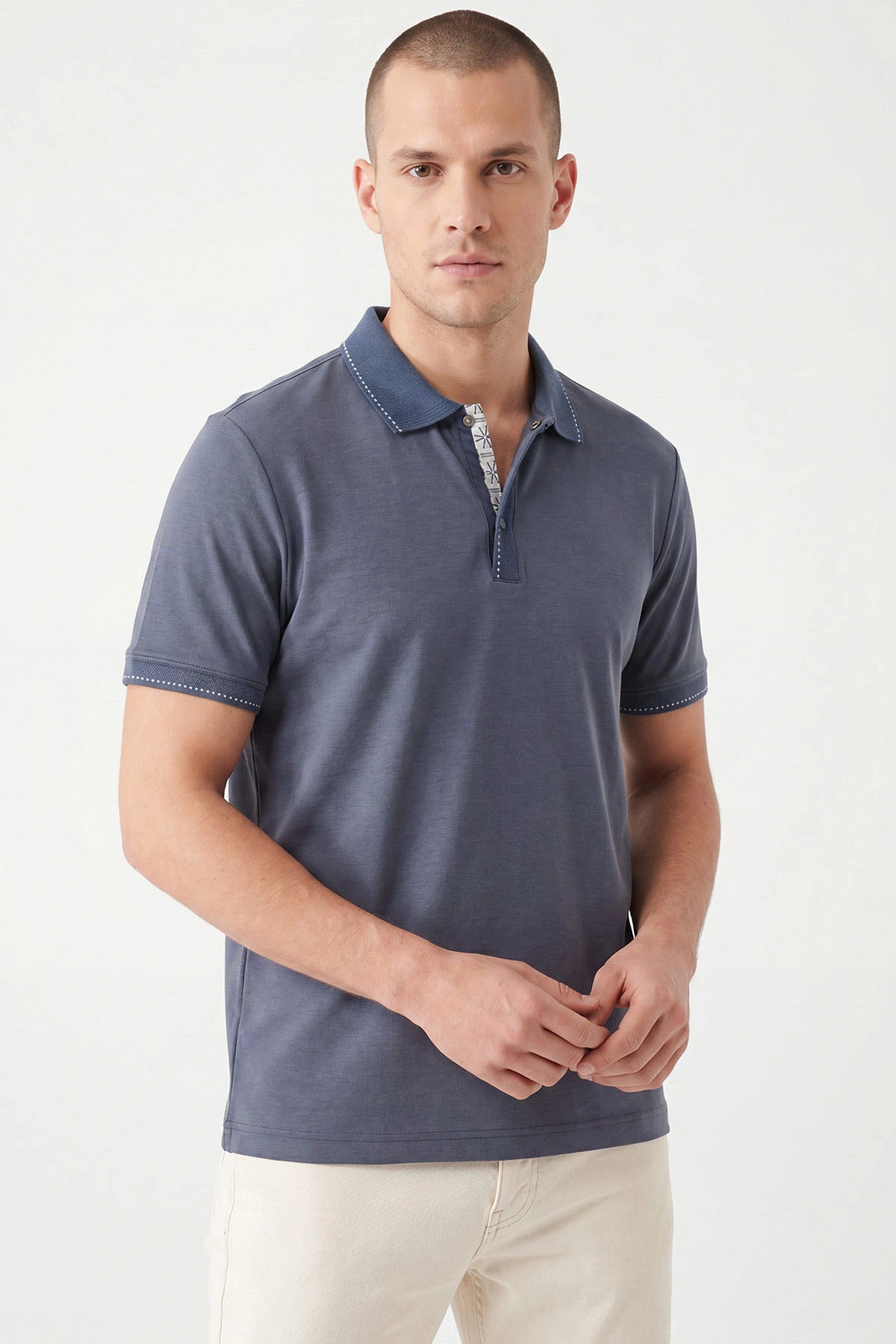 İndigo Oysho Kumaş Polo Yaka Erkek Tişört 467584