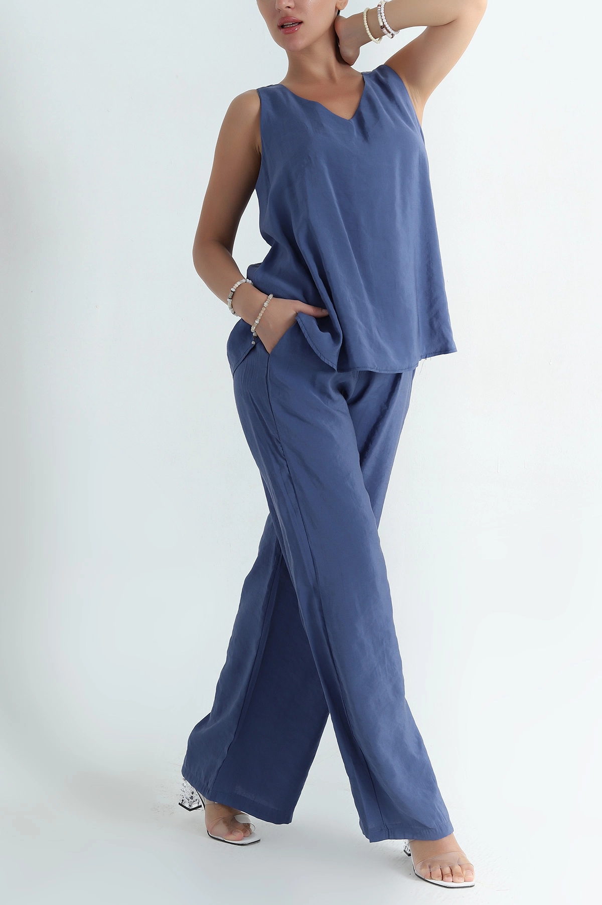 İndigo Pantolon Bluz Modal Kadın İkili Takım 378956