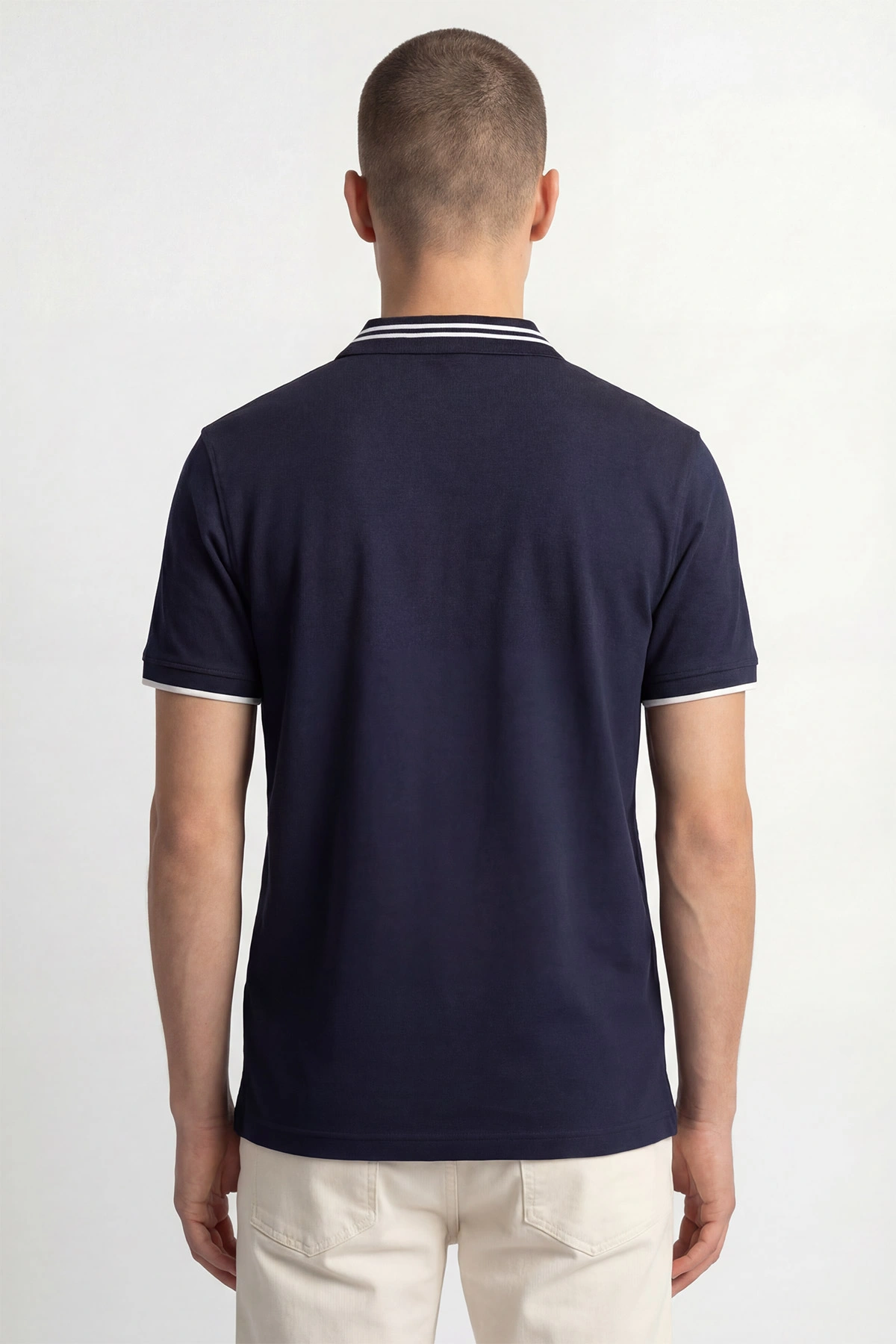 İndigo Polo Yaka Yarım Fermuarlı Erkek Tişört 435562