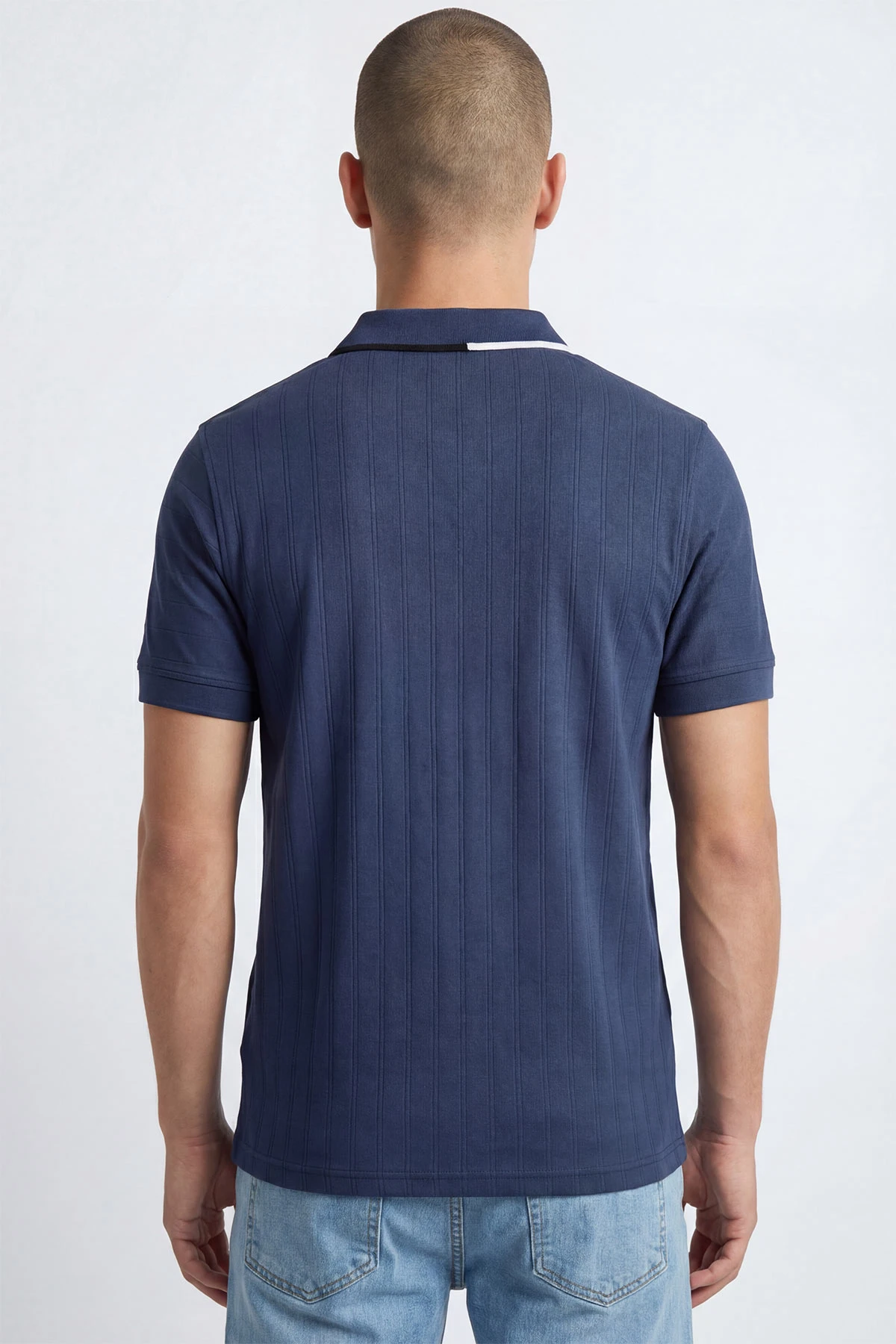 İndigo Polo Yaka Yarım Fermuarlı Erkek Tişört 435567