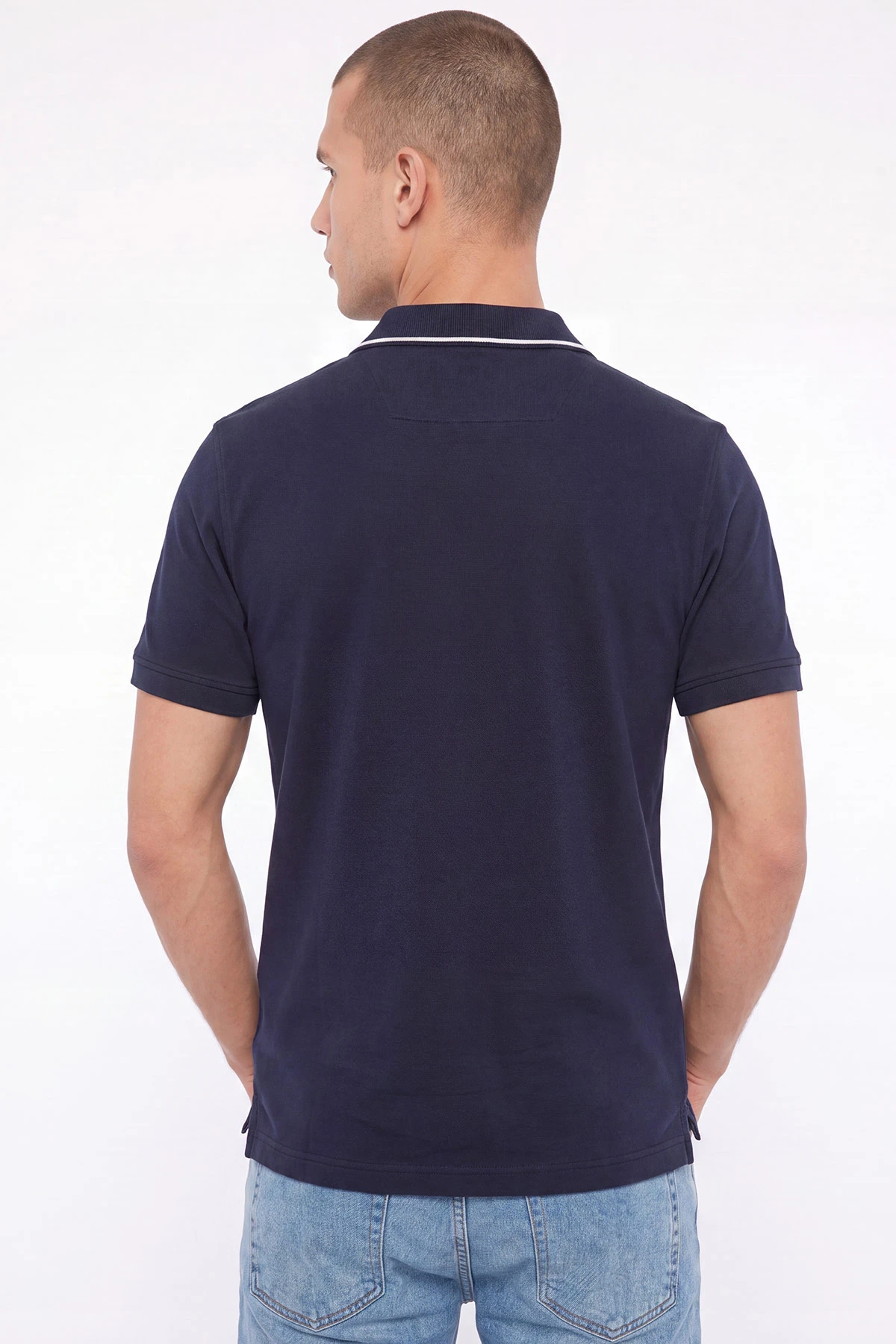 İndigo Polo Yaka Yarım Fermuarlı Erkek Tişört 471704