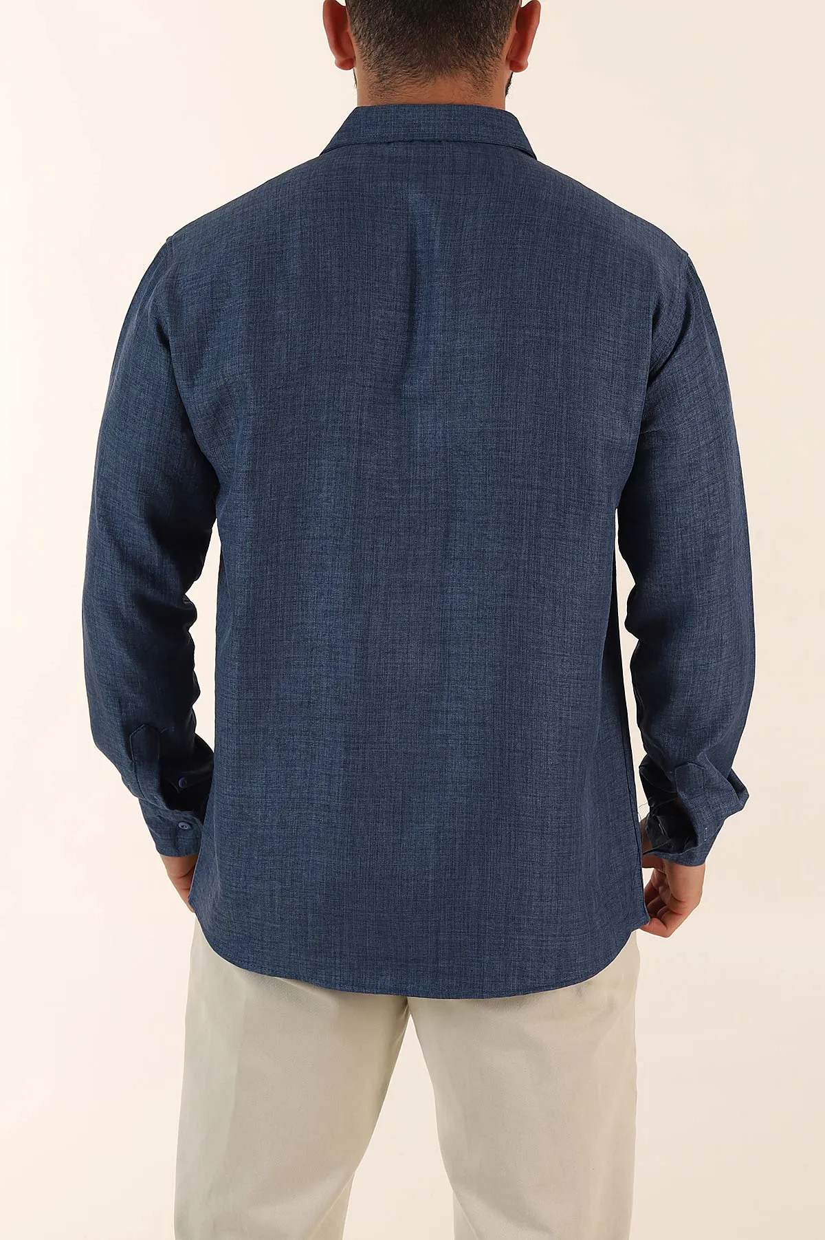 İndigo Regular Fit Ata Yaka Uzun Kollu Erkek Gömlek 369874