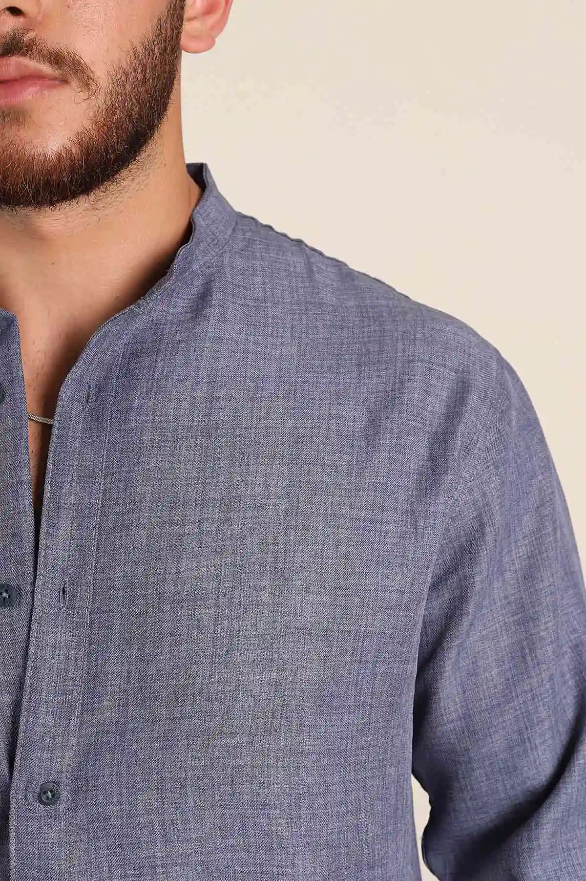 İndigo Regular Fit Hakim Yaka Uzun Kollu Erkek Gömlek 370040