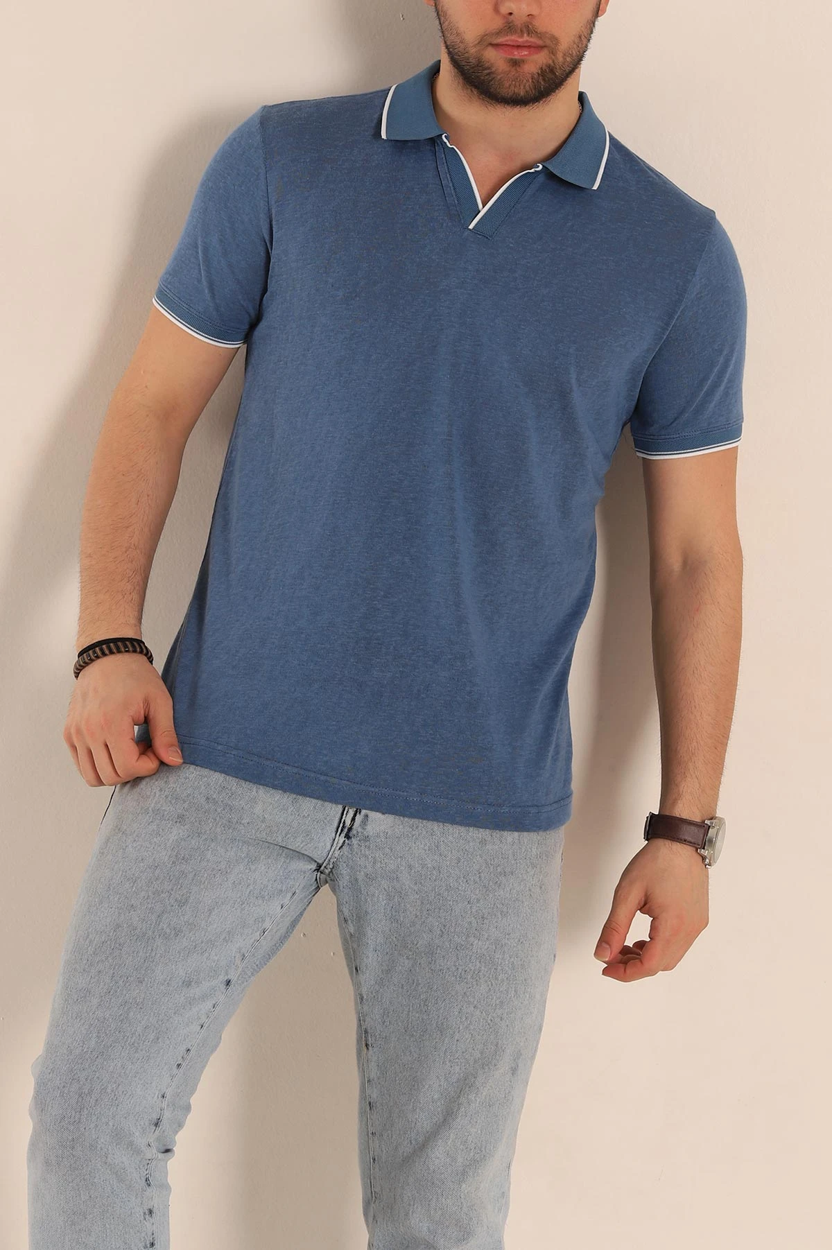 İndigo Regular Fit Jakarlı Polo Yaka Triko Tişört 263237