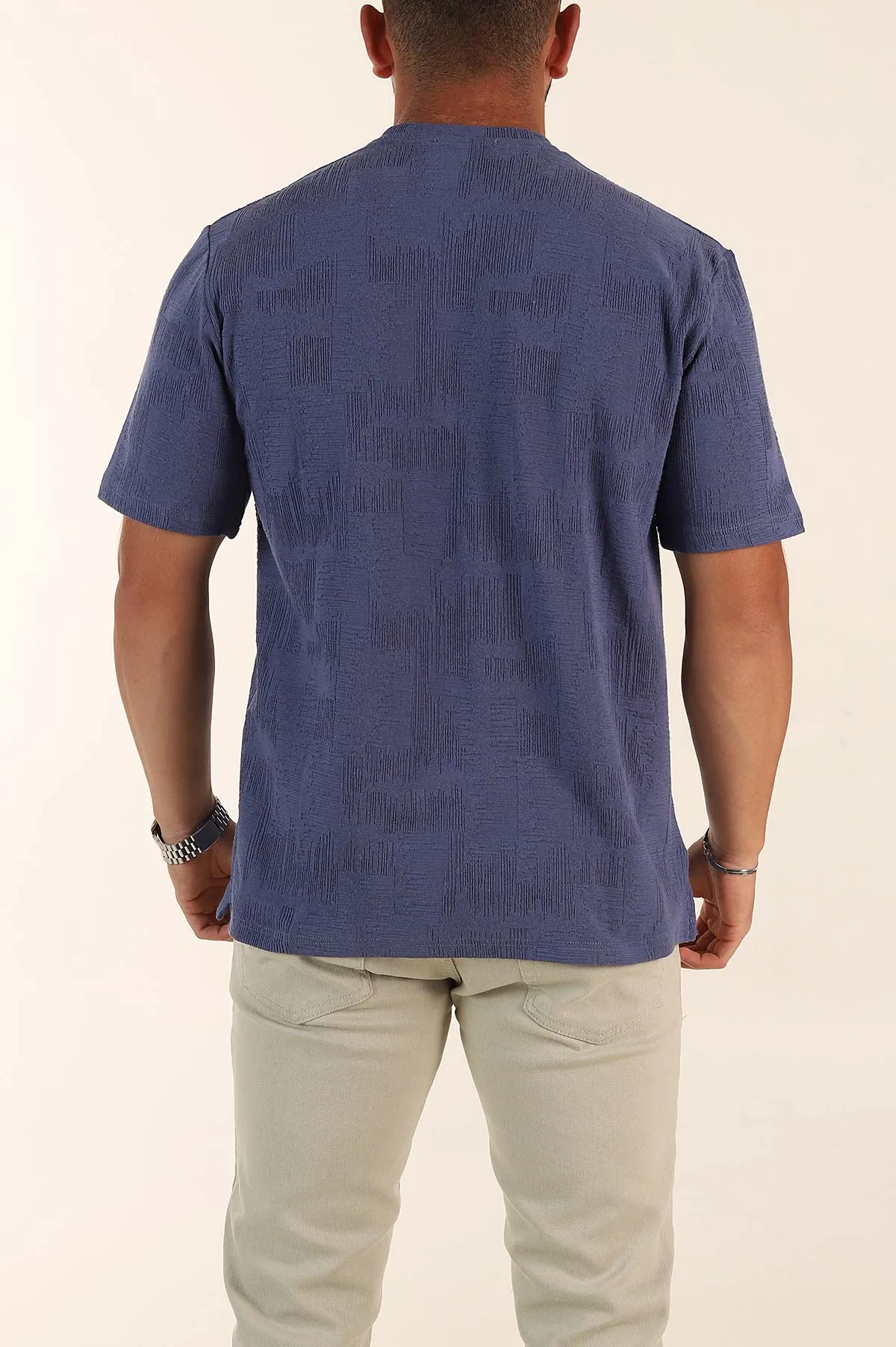 İndigo Relaxed Fit Dokulu Erkek Tişört 358016