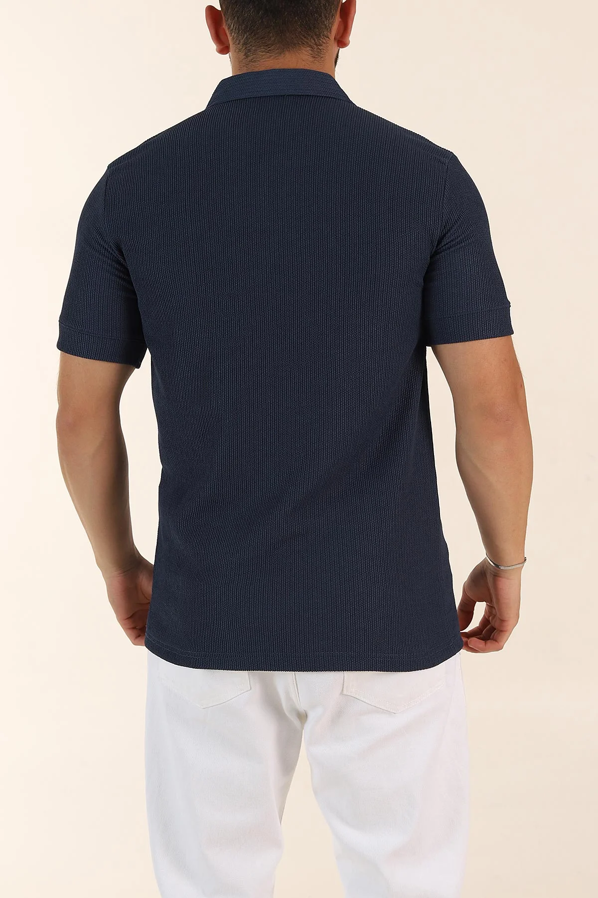 İndigo Relaxed Fit Dokulu Patlı Polo Yaka Erkek Tişört 370268