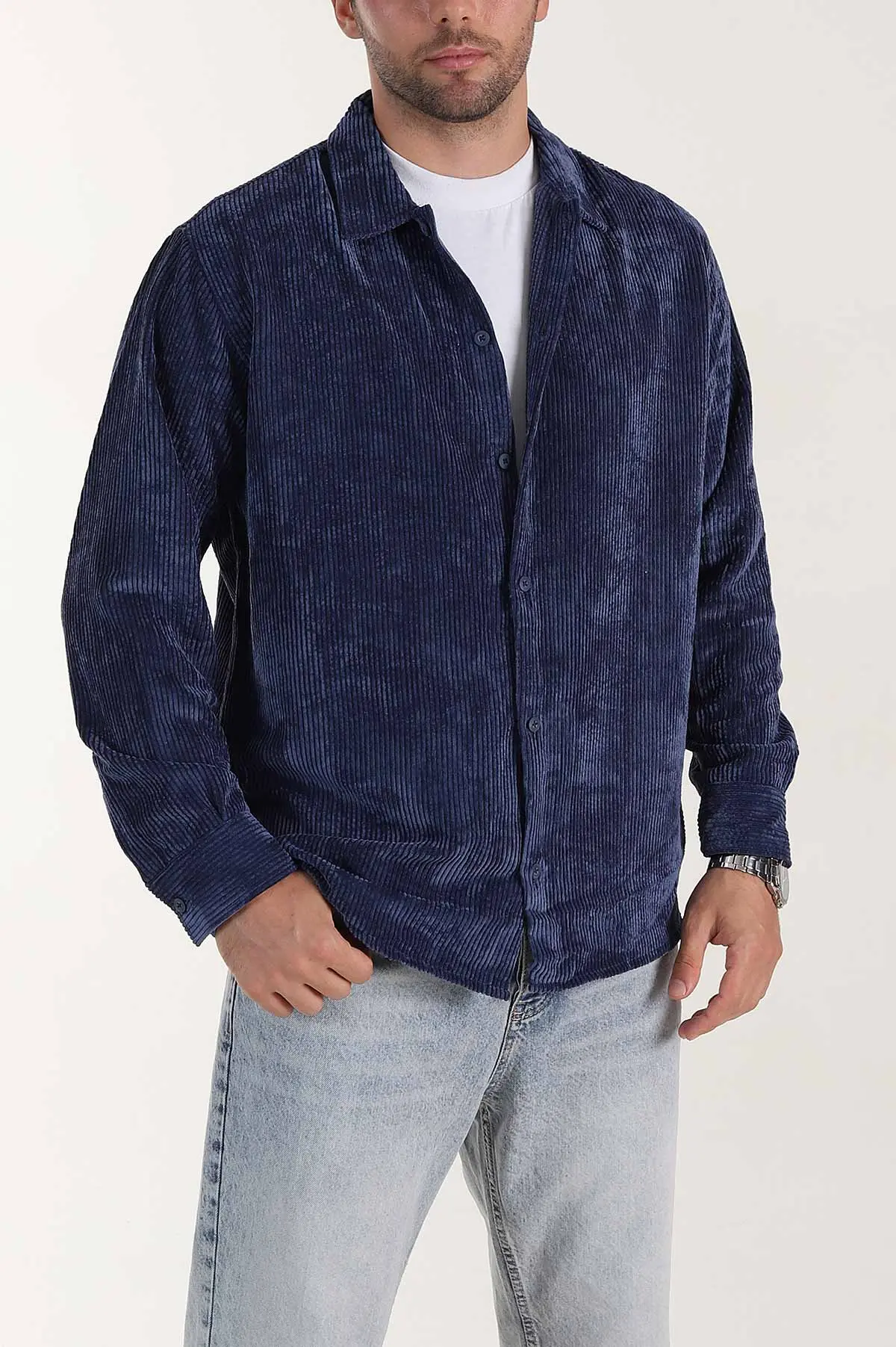 İndigo Relaxed Fit Fitilli Kadife Erkek Gömlek 399750