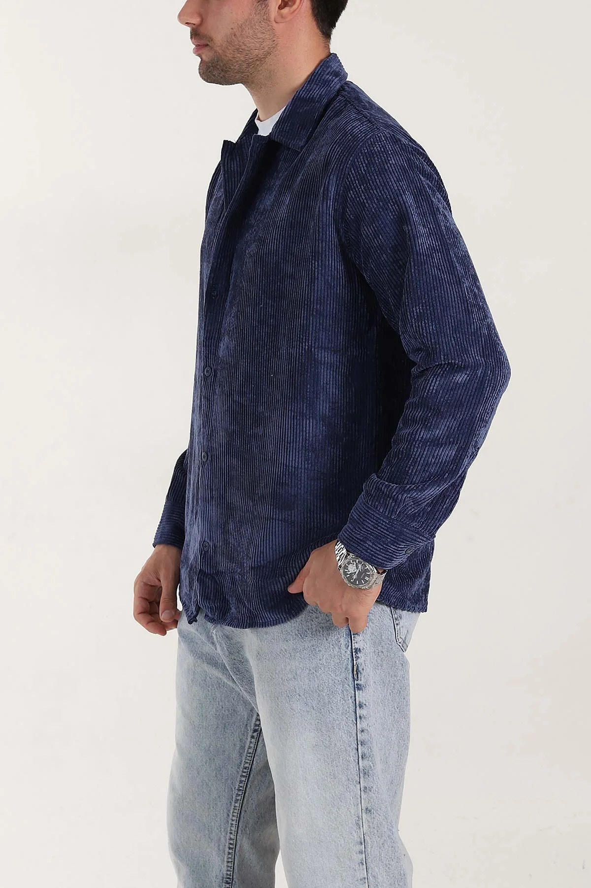İndigo Relaxed Fit Fitilli Kadife Erkek Gömlek 399750