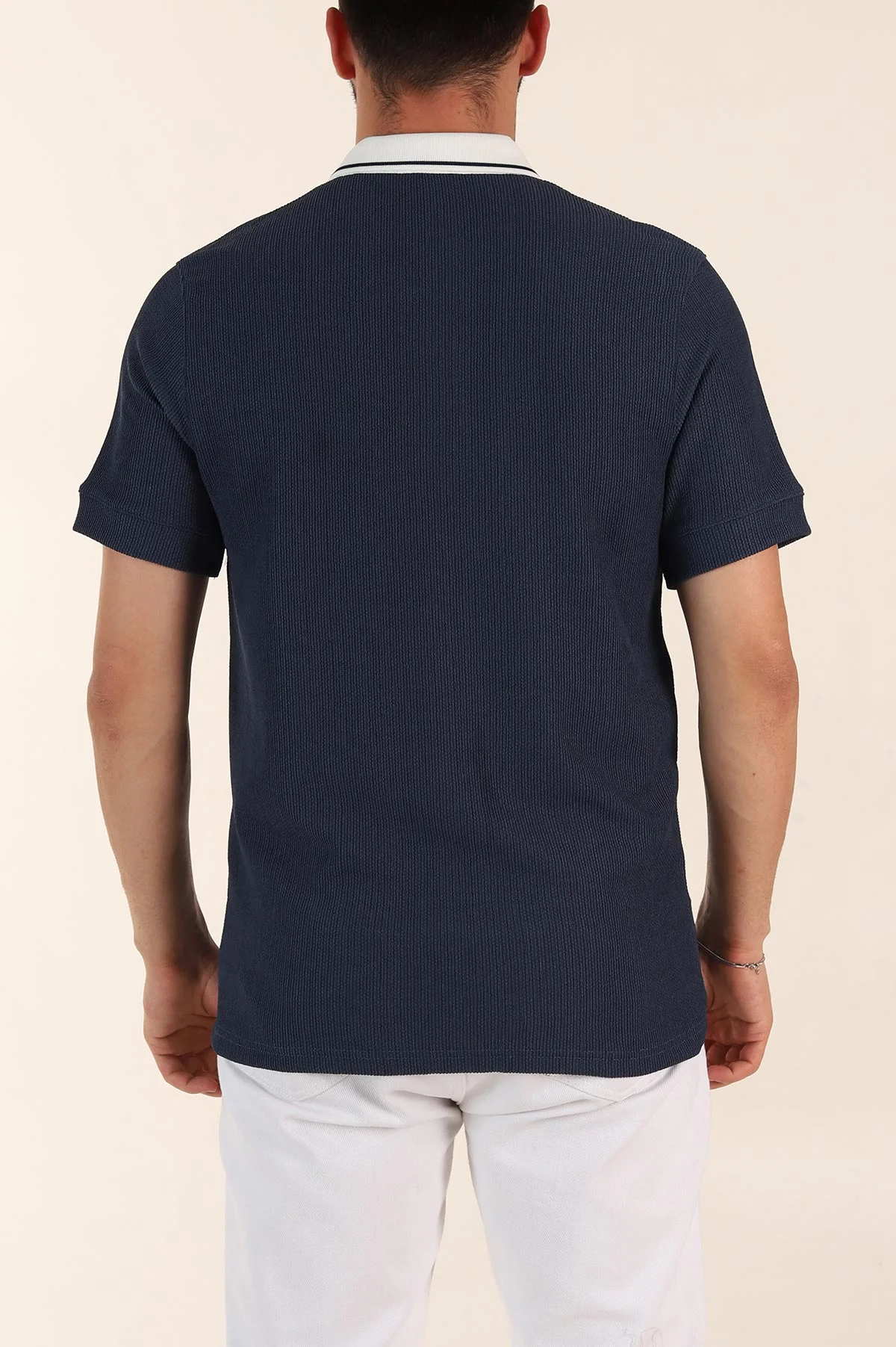 İndigo Relaxed Fit Gizi Düğmeli Polo Yaka Erkek Tişört 370273