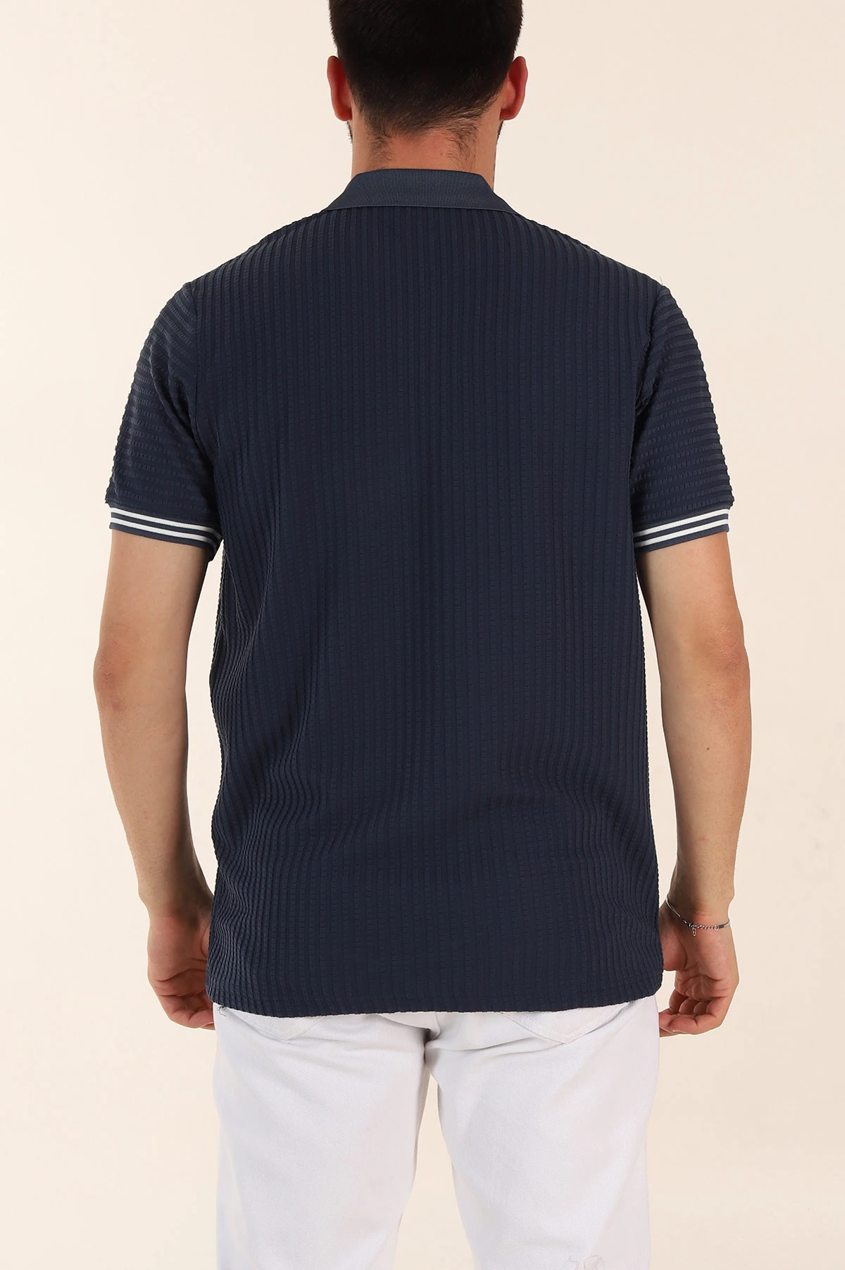 İndigo Relaxed Fit Petek Dokulu Patlı Polo Yaka Erkek Tişört 370261