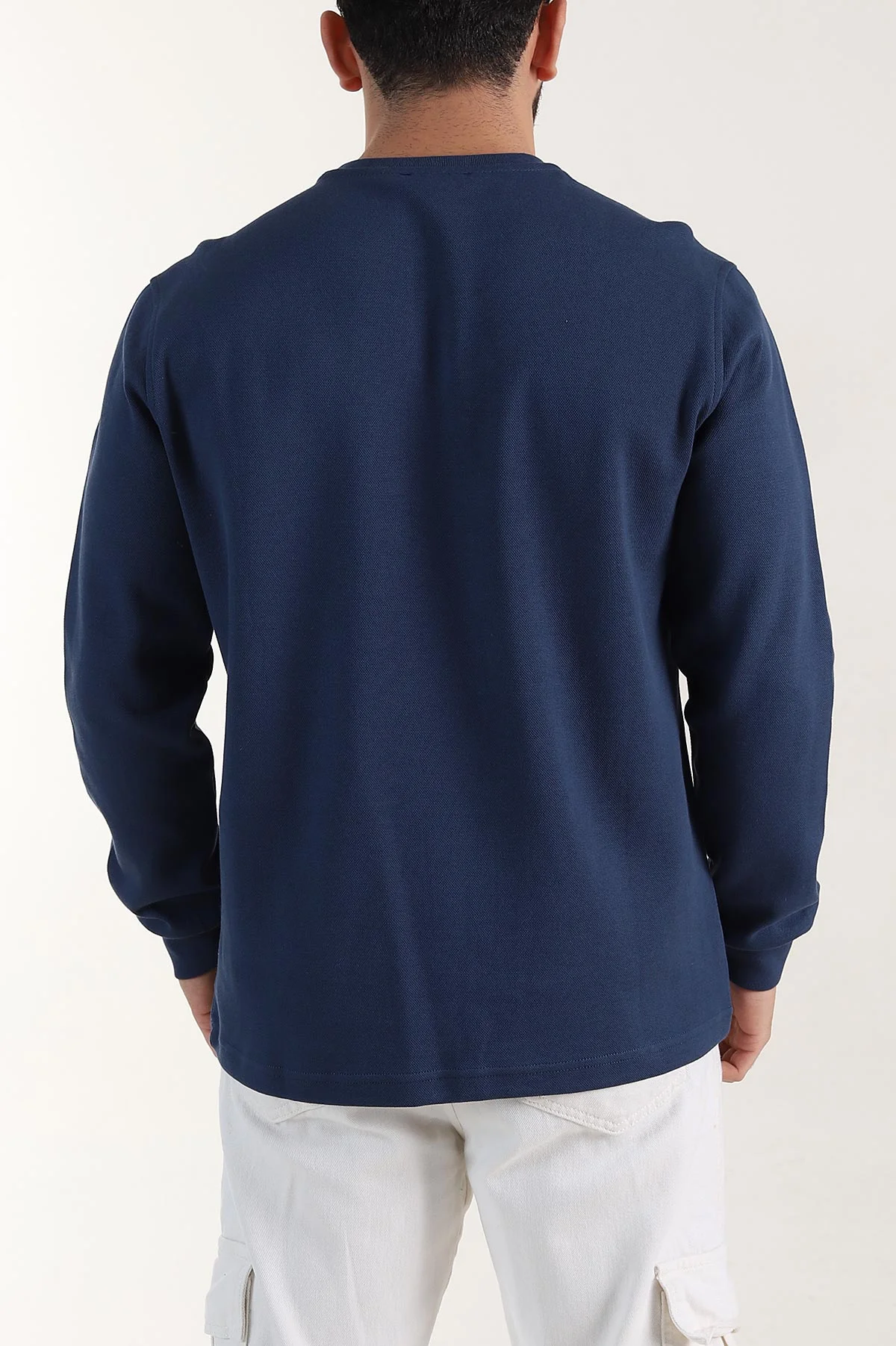 İndigo Relaxed Fit Pike Dokulu Nakış Detaylı Erkek Sweatshirt 400896