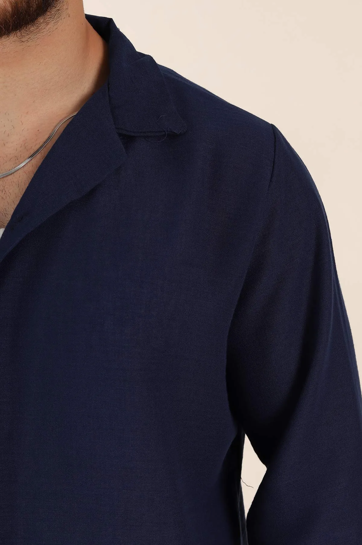 İndigo Relaxed Fit Uzun Kollu Apaş Yaka Erkek Gömlek 367434