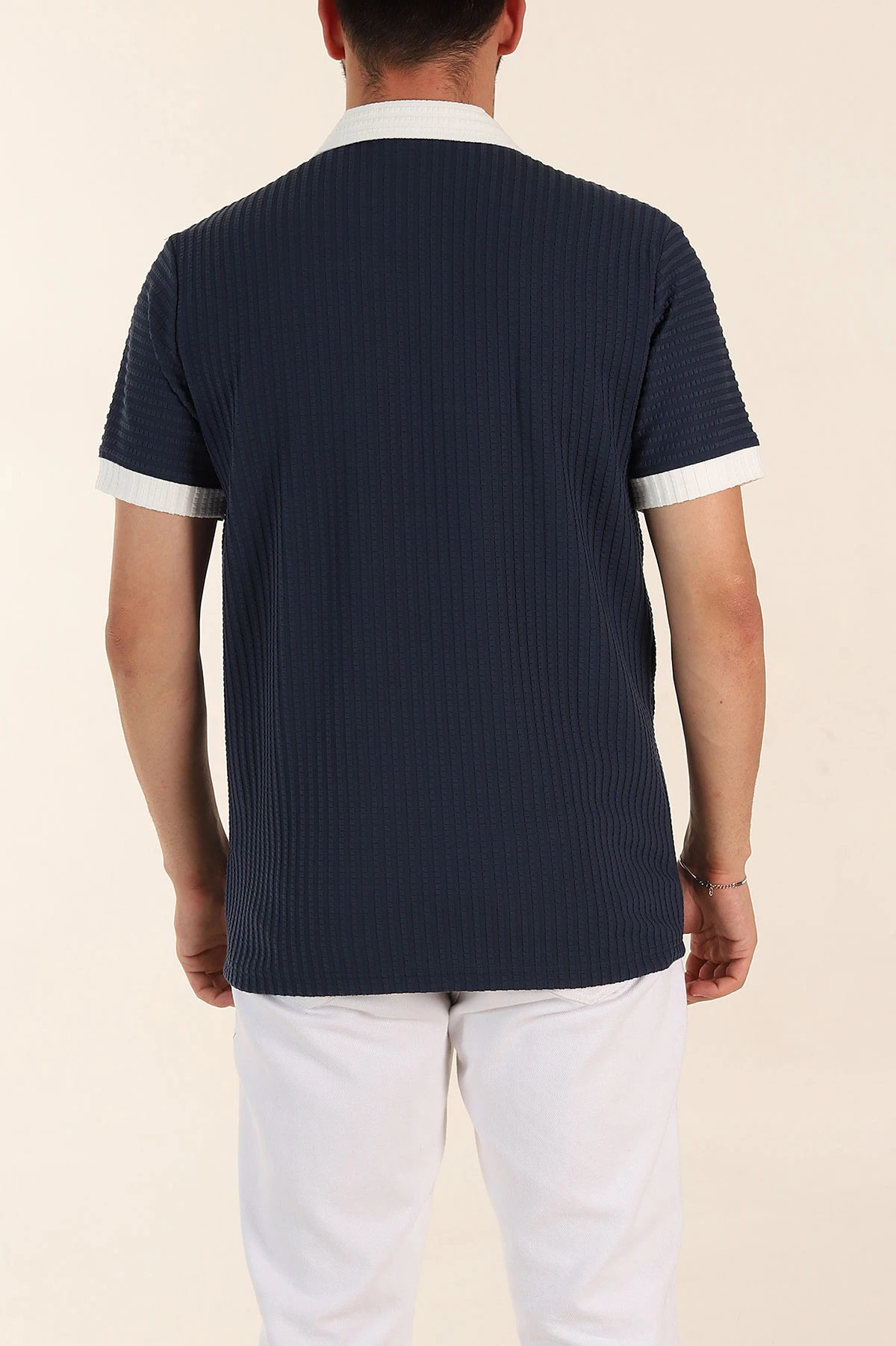 İndigo Relaxed Fit Waffle Dokulu Polo Yaka Erkek Tişört 370347
