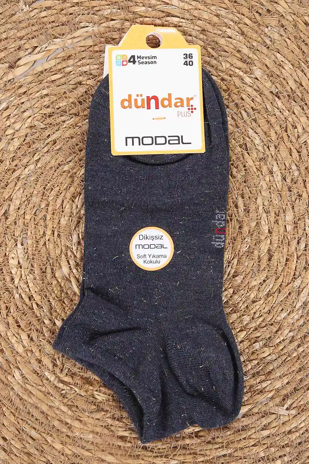 İndigo Simli Dört Mevsim Kadın Modal Soket Patik Çorap (36-40) 476969