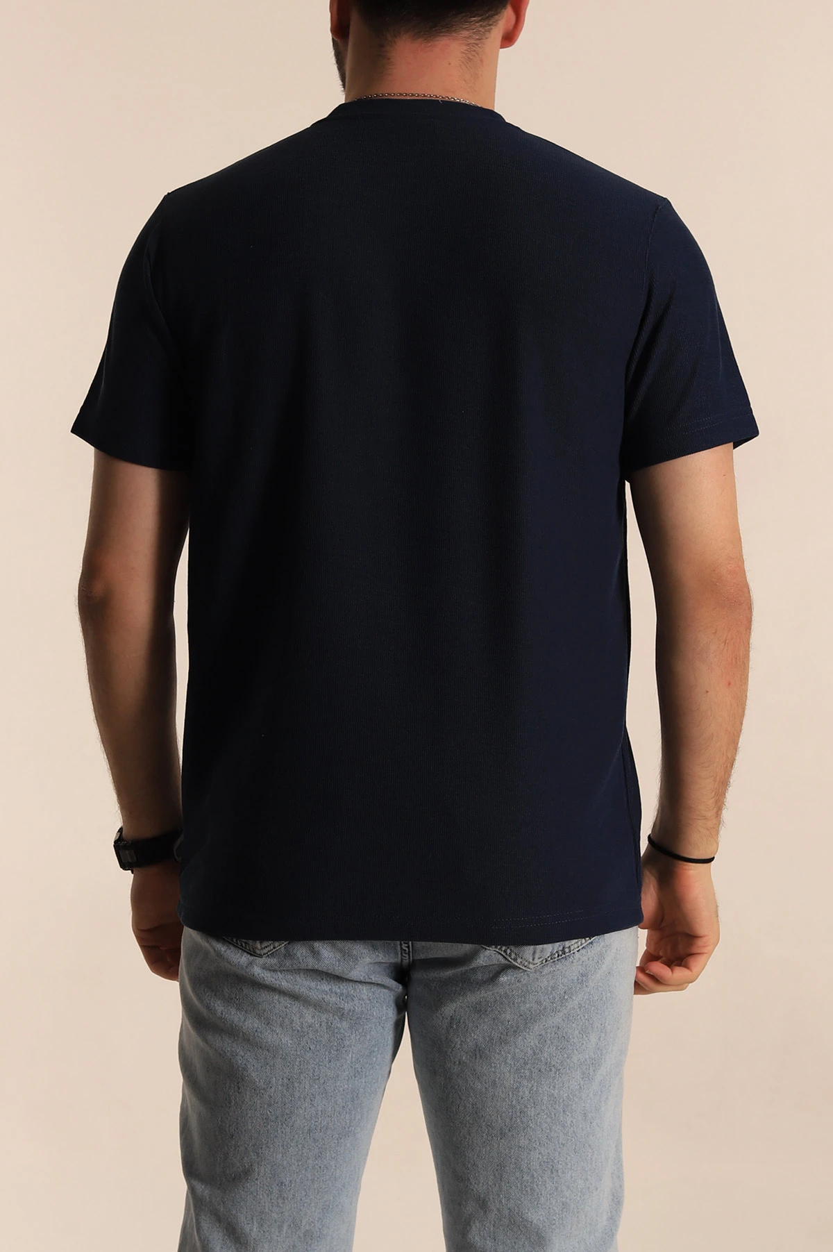 İndigo Slim fit Desenli Yazı Detay Erkek Tişört 268627