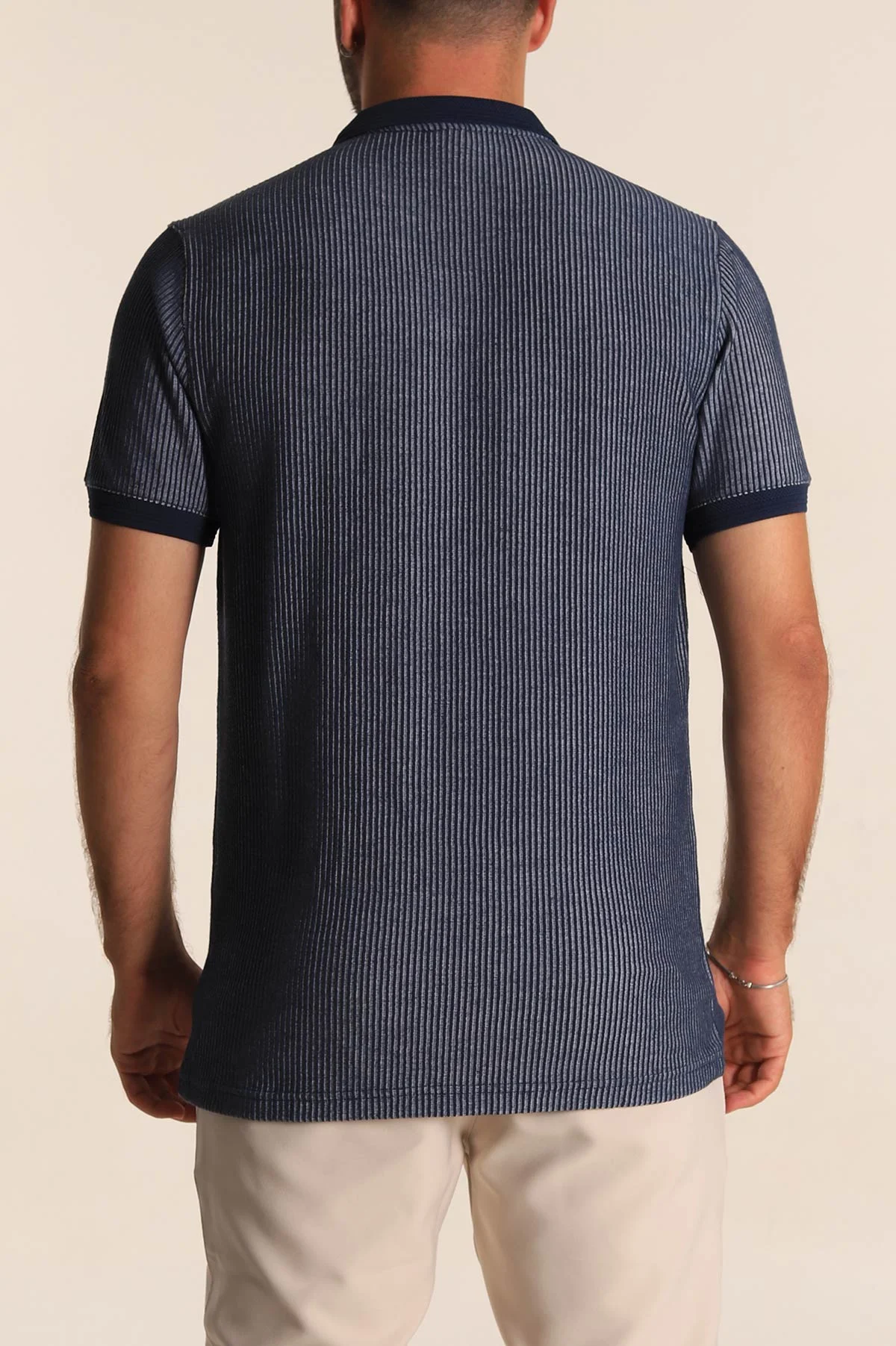 İndigo Slim Fit Fitilli Doku Polo Yaka Erkek Tişört 262704