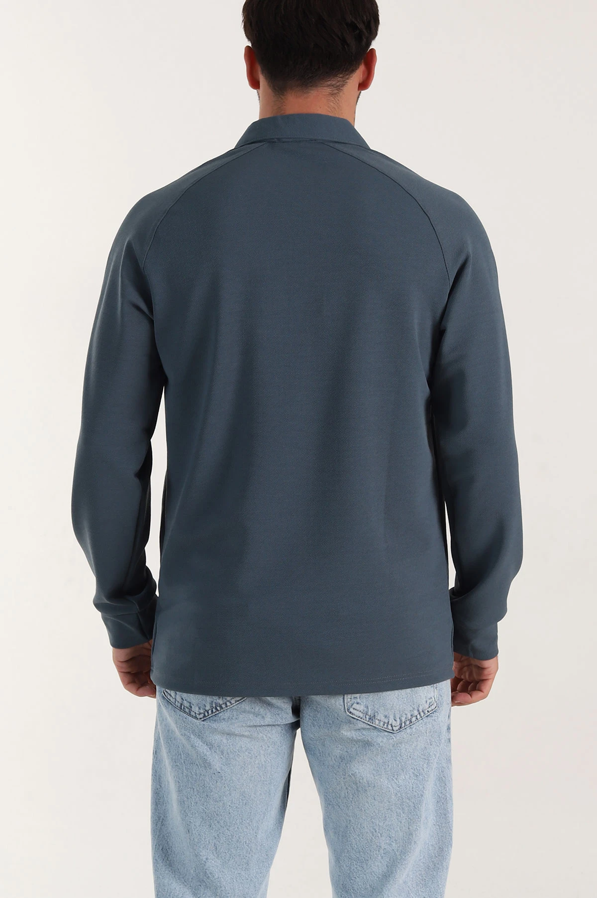 İndigo Yarım Fermuarlı Polo Yaka Erkek Sweatshirt 397126