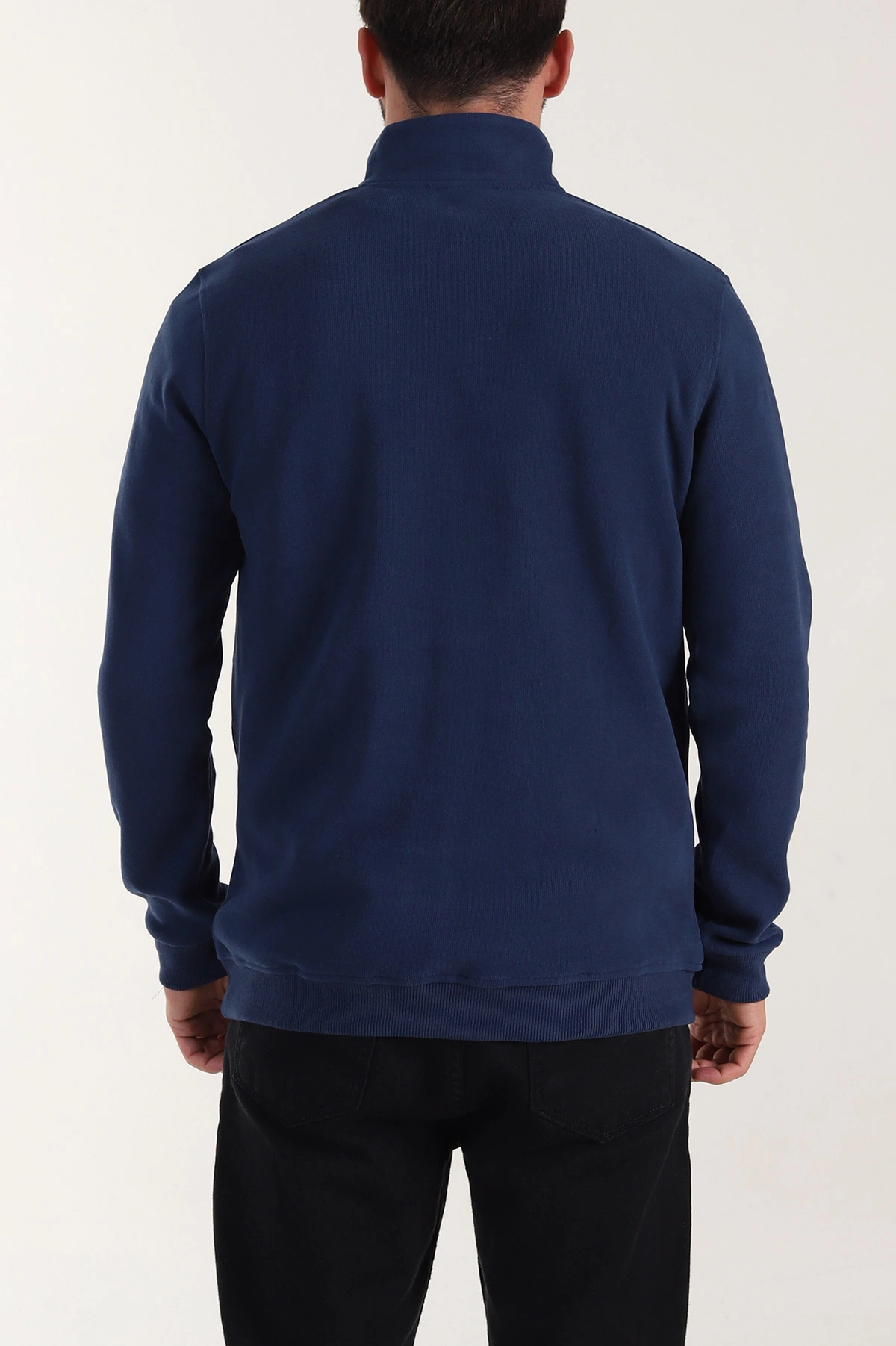 İndigo Yarım Fermuarlı Polo Yaka Erkek Sweatshirt 410879