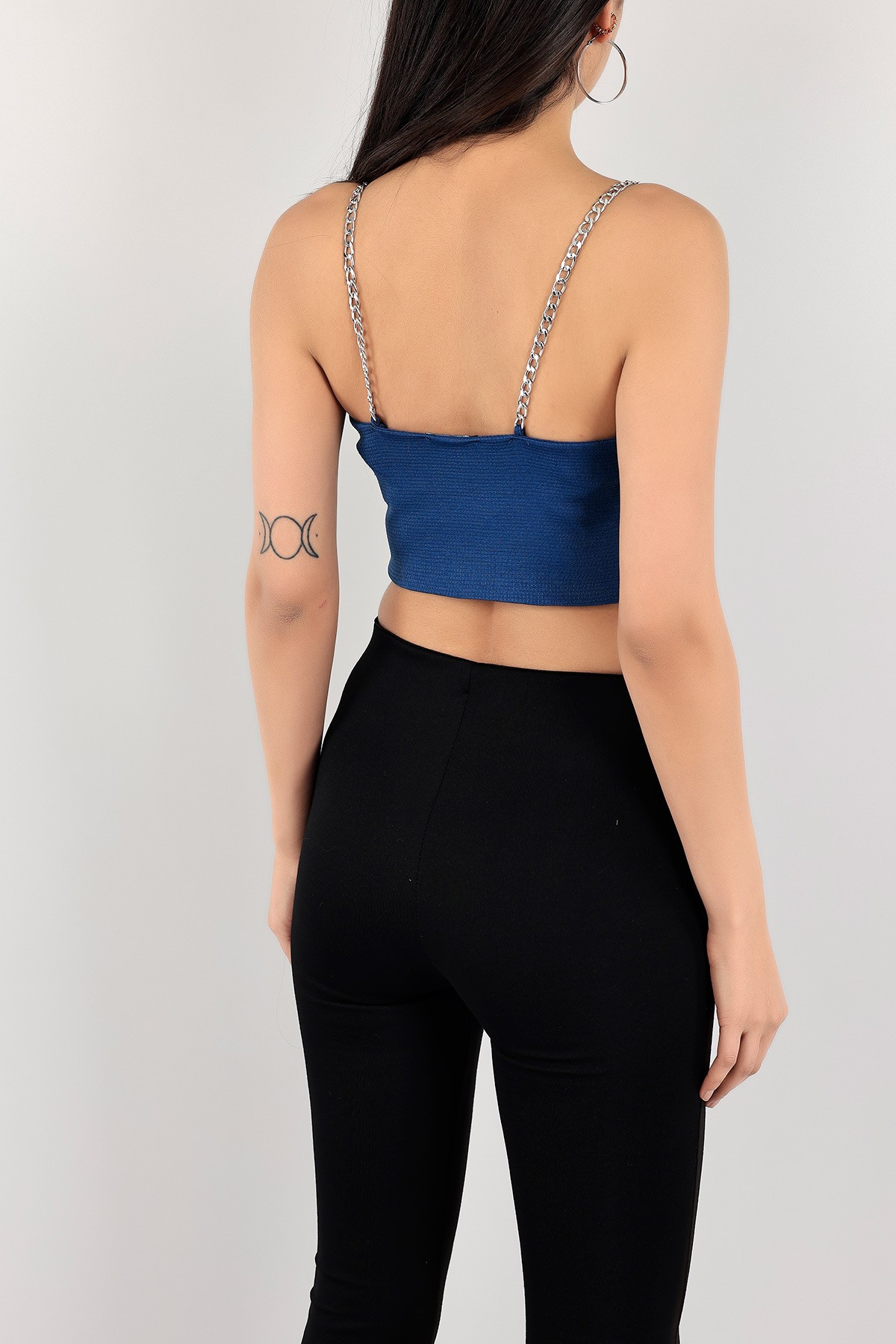 İndigo Zincir Askılı Bluz 109668
