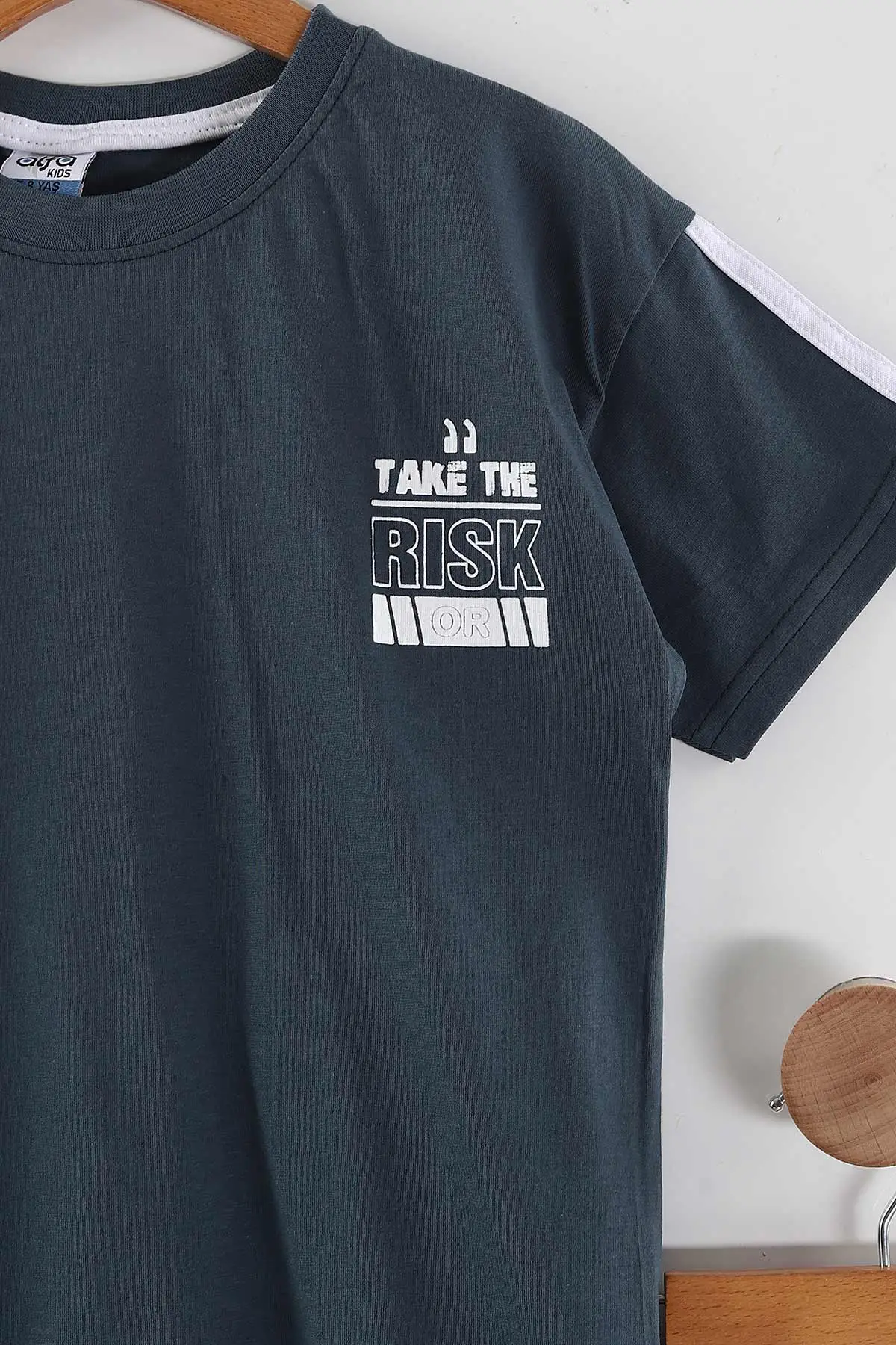 İndigo(7-14 Yaş) The Risk Baskılı Şerit Çizgili Süprem Erkek Çocuk Yazlık Takım 446298