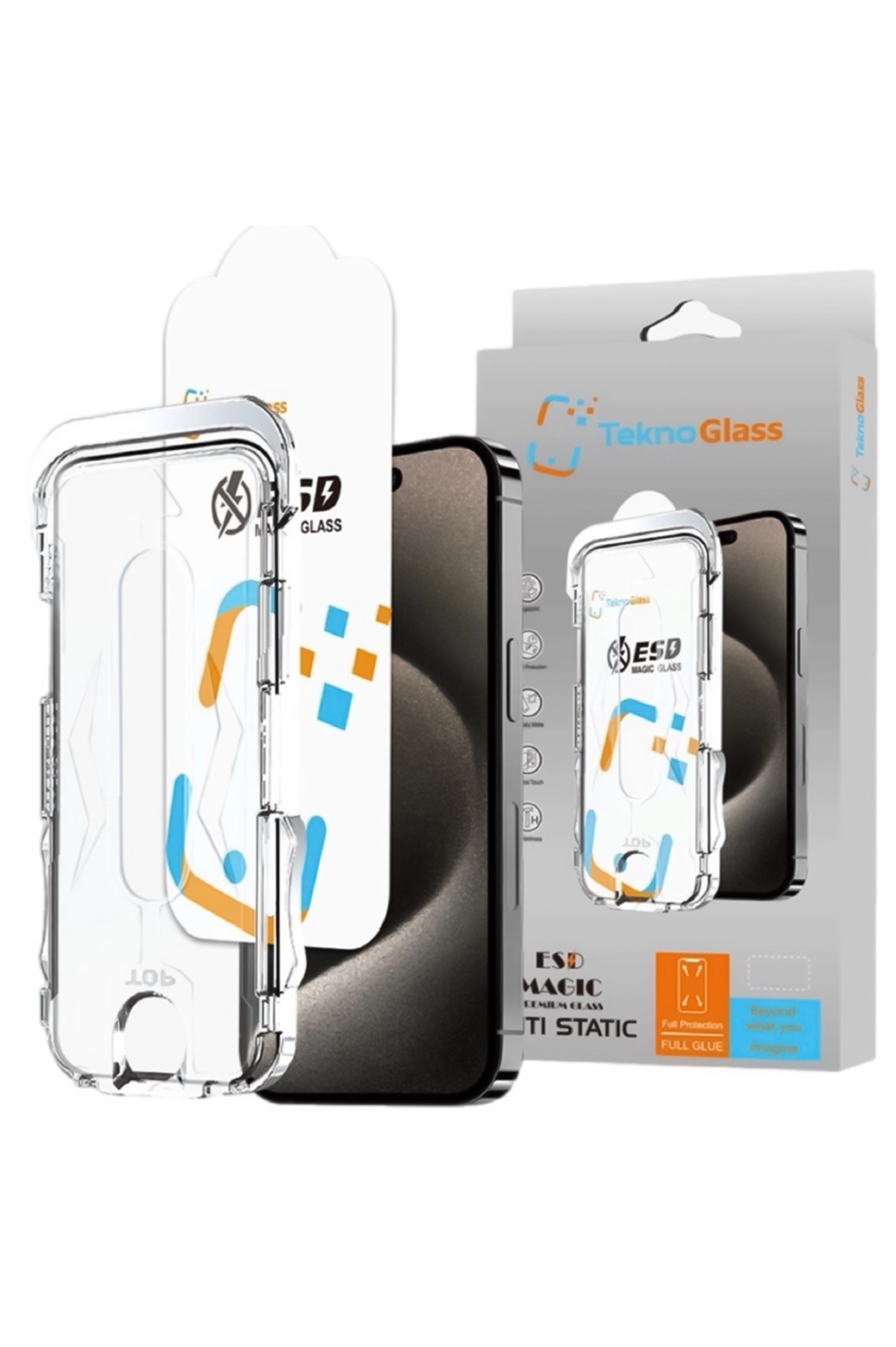 Iphone 15 Pro Uyumlu Magic Box HD Glass Kolay Uygulama Aparatlı 9h Hd Cam Ekran Koruyucu 431244