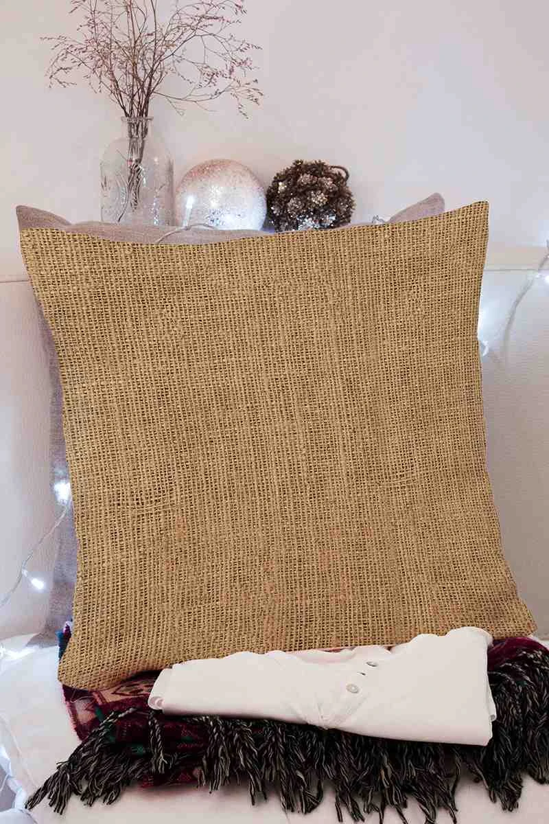 Bej 43x43 Dijital Baskılı Fermuarlı Modern Kırlent Kılıfı 252251