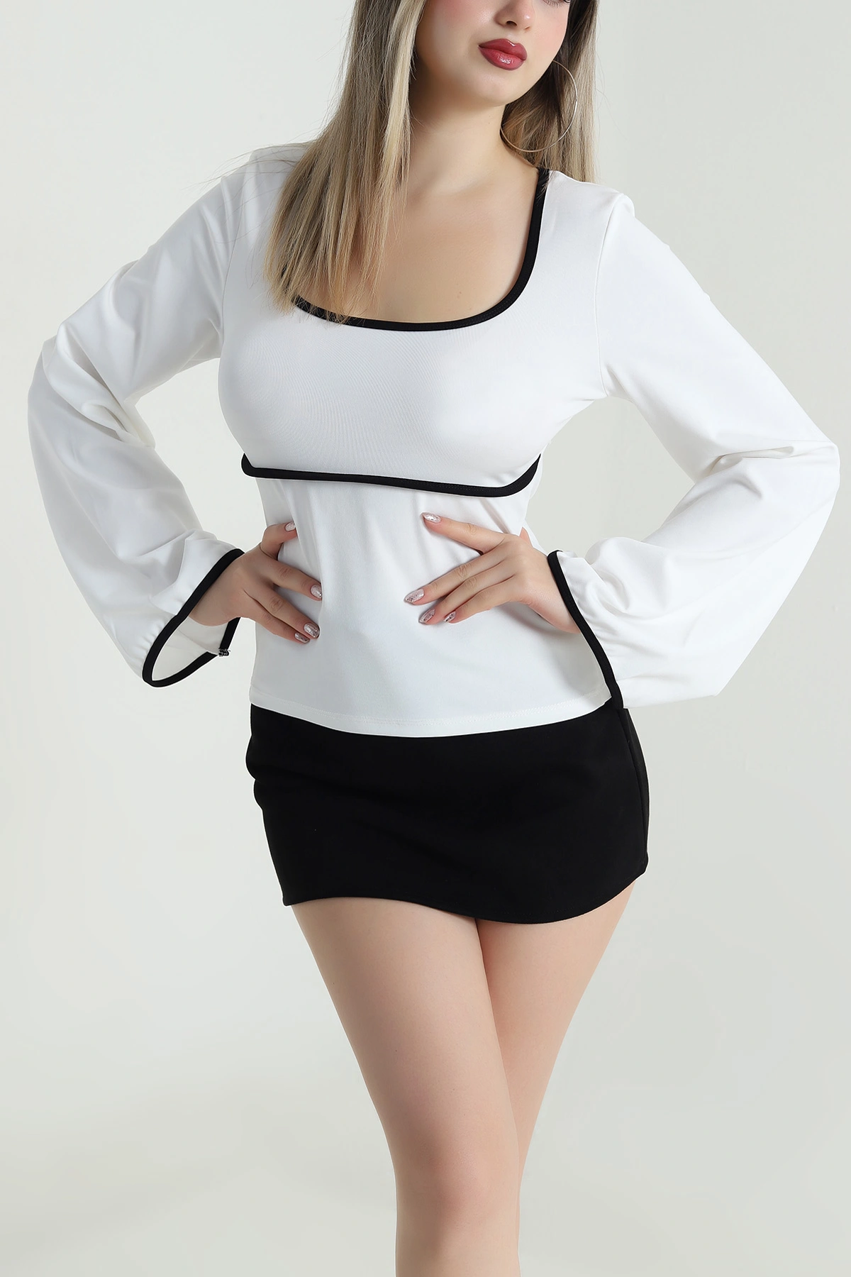 İspanyol Kol Biyeli Bluz 489876