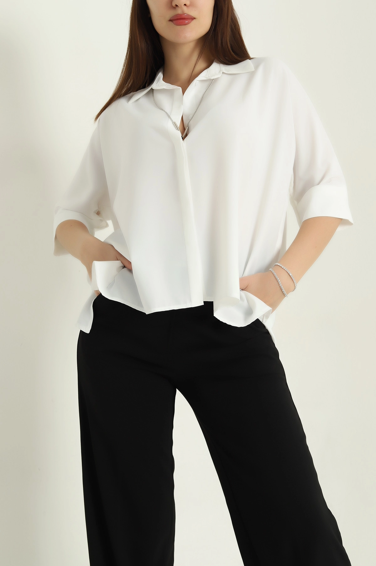 Jessica Kumaş Kolyeli Bayan Gömlek 335026