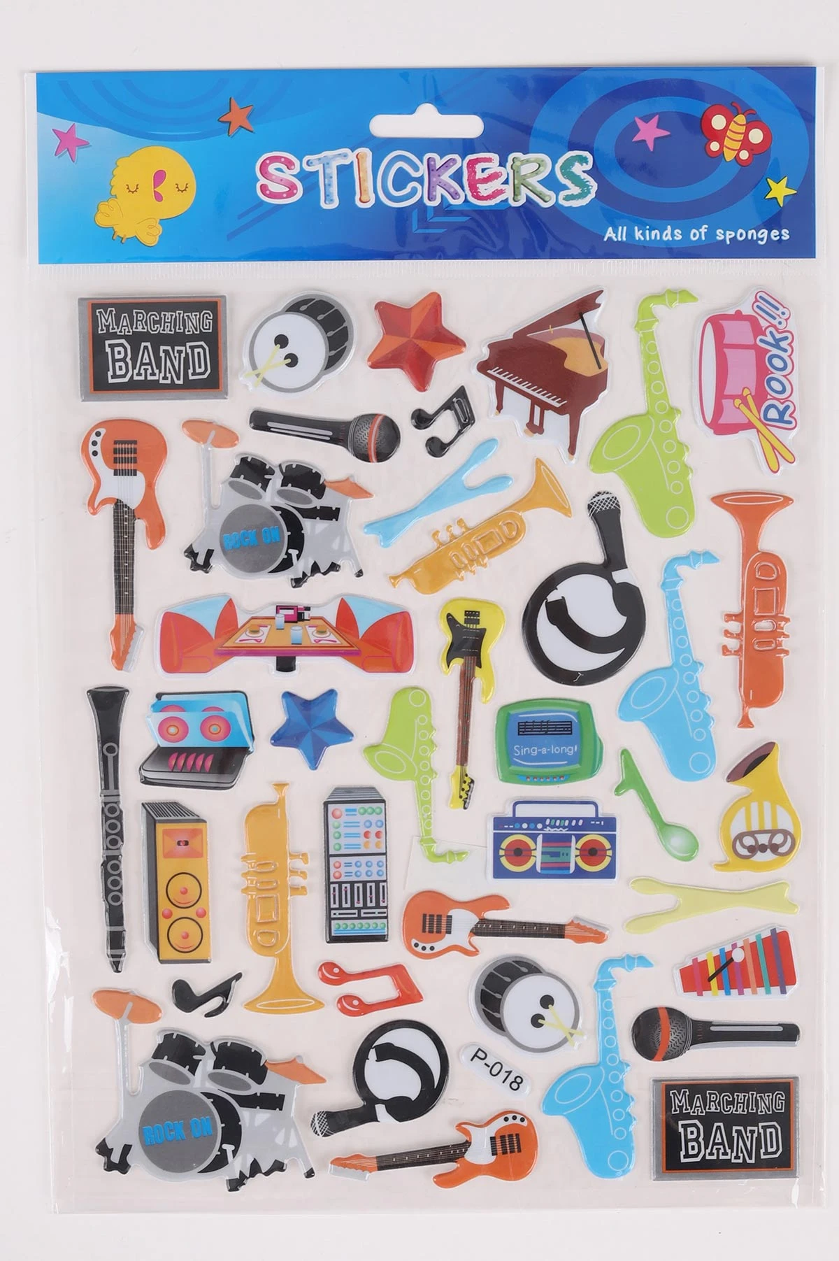 Kabartmalı A4 Boyut Karışık Yapışkan Çıkartmalar Sticker Seti 474201