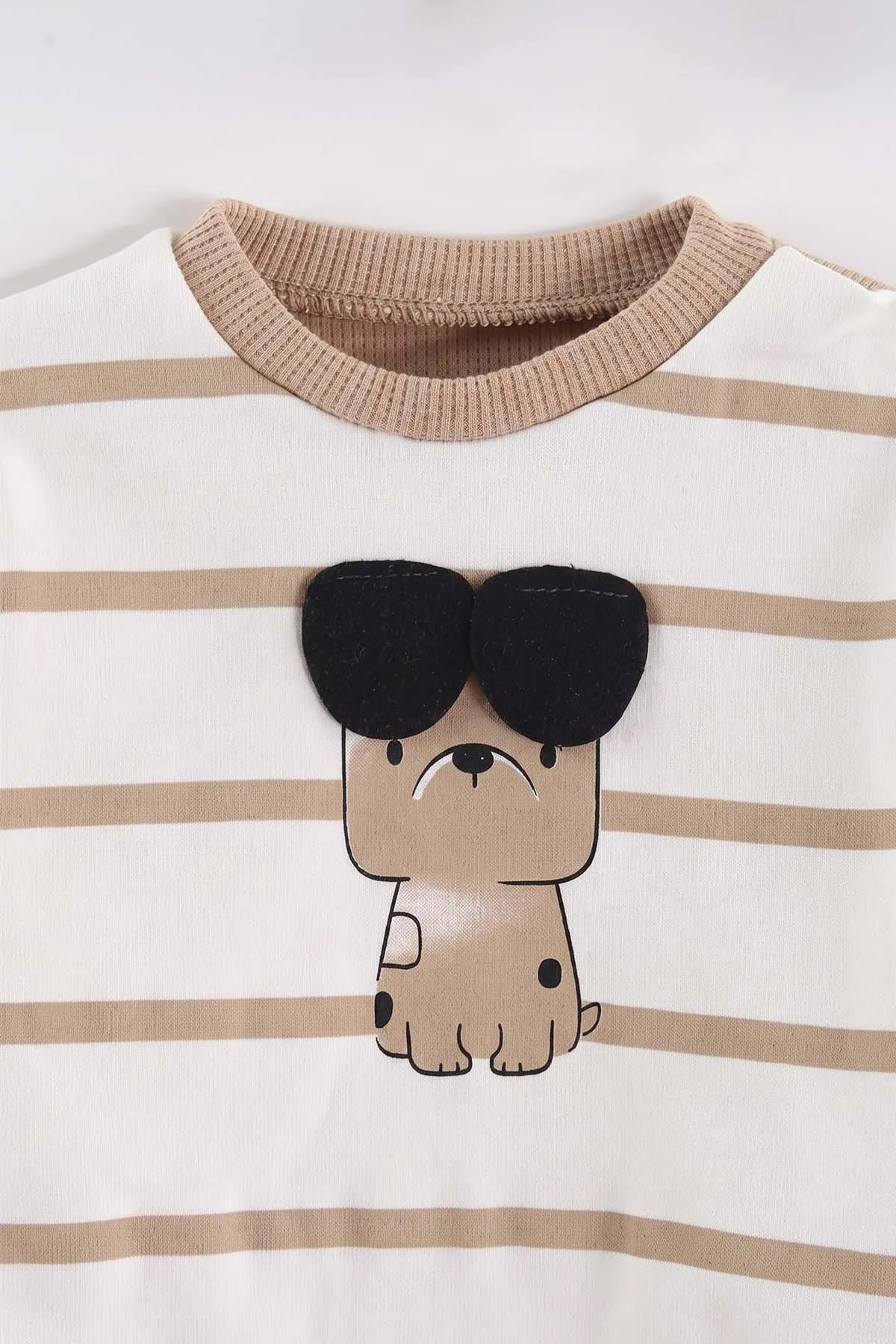 Kahve (0-12 Ay)Köpek Baskılı Erkek Bebek 2'li Takım 473098